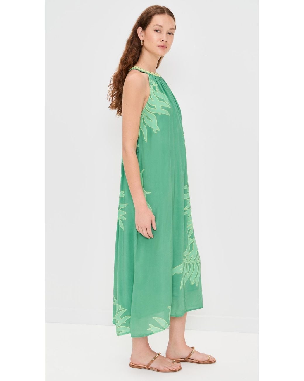 slim fit dress slacks RAT & BOA Green Odessa Jacquard Maxi Dress UK M – Reliked main image 1