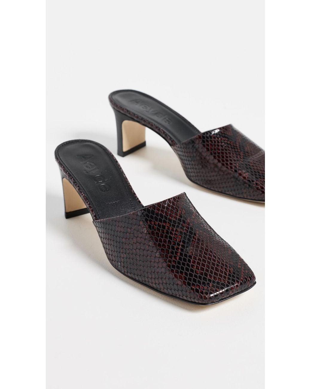 Aeyde Black Blithe Snake Print Pumps