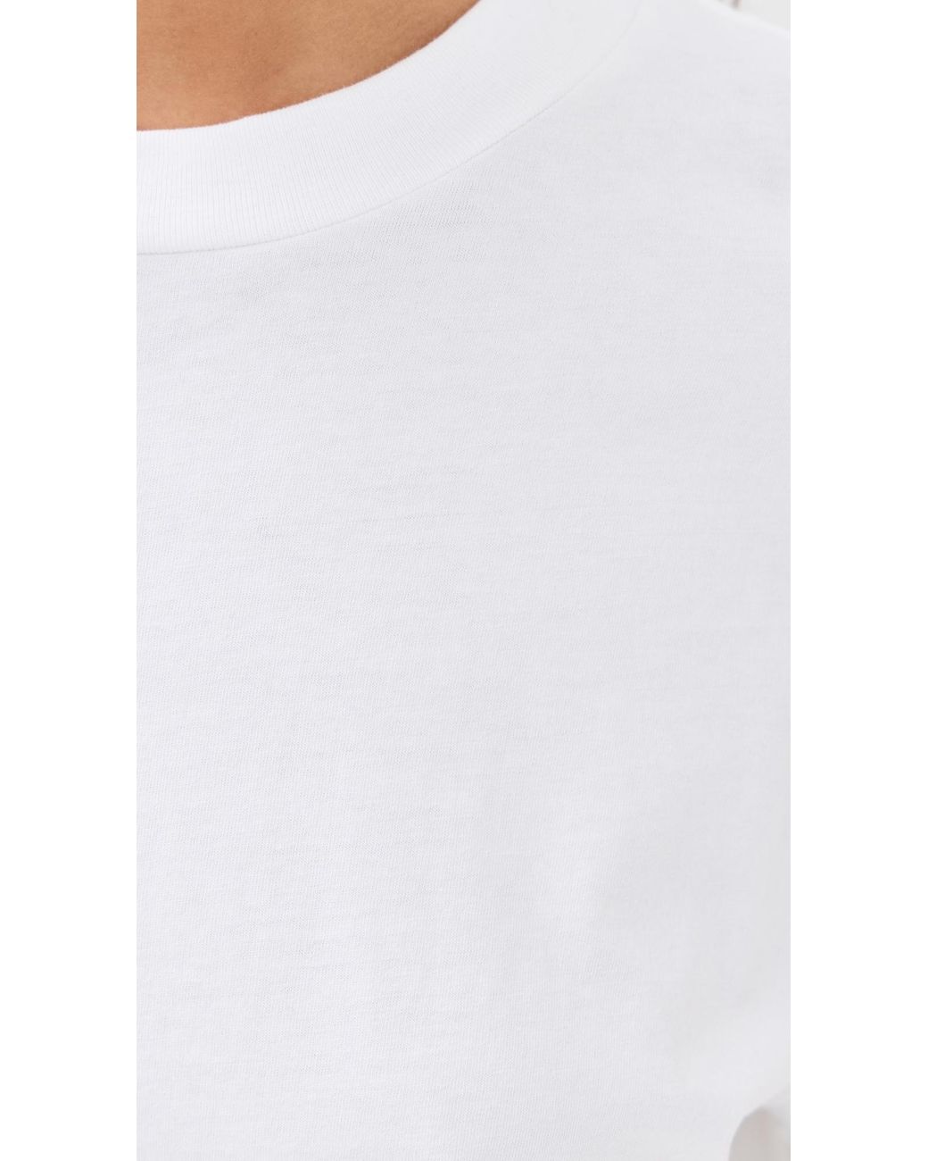 Tibi White Program Mock Neck T-Shirt