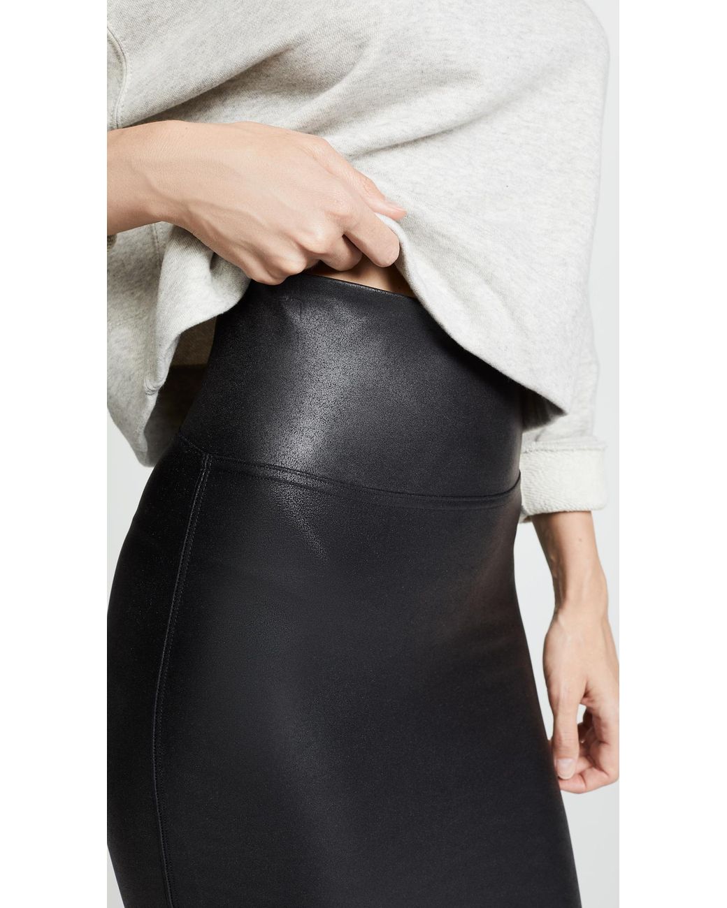Buy SPANX® Faux Leather Black Tummy Control Pencil Skirt from the Next UK  online shop