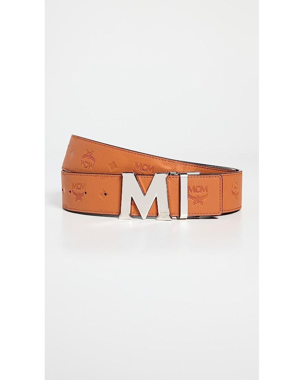 monogram leather belt