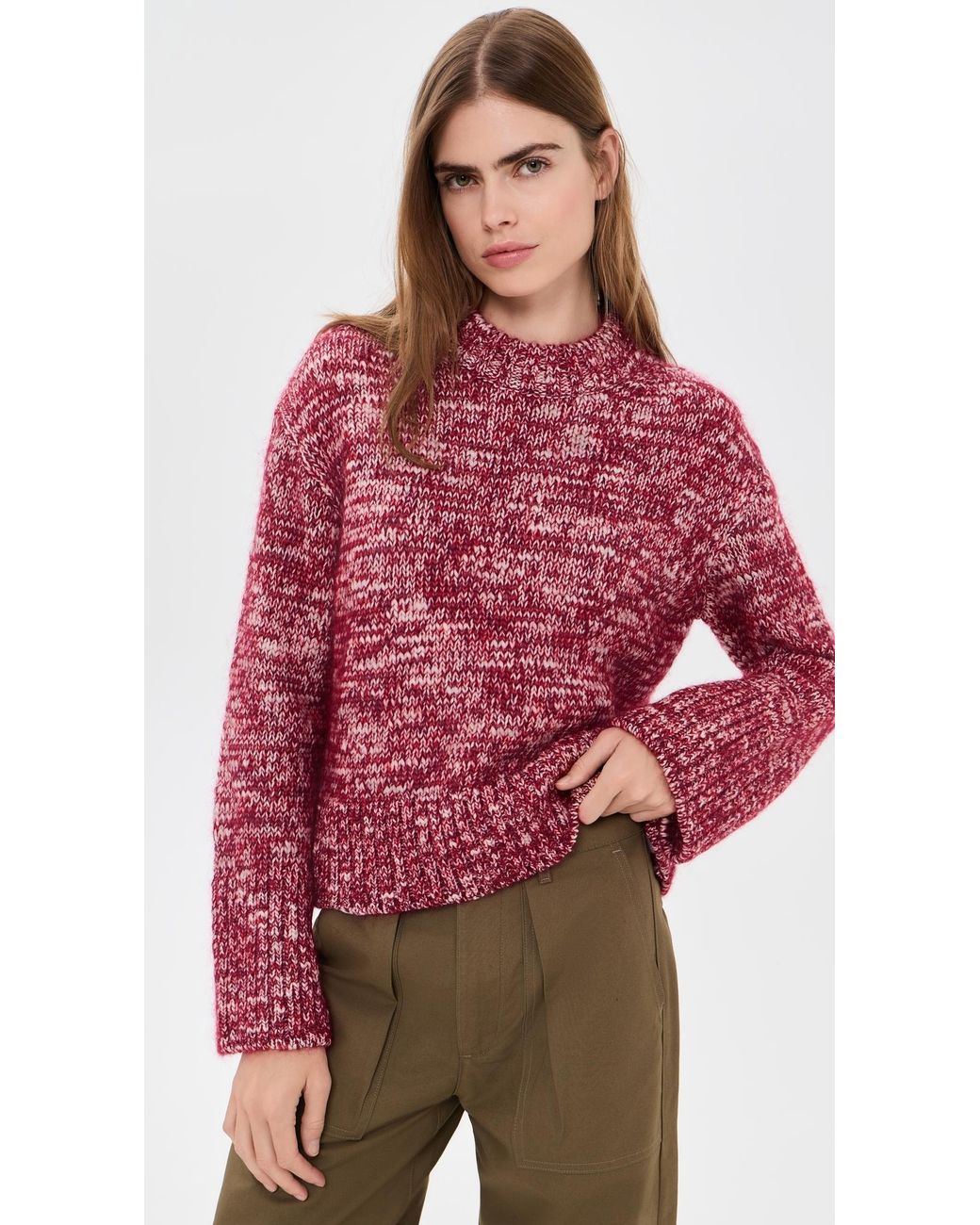 Rag & Bone Red Marlee Crew Sweater