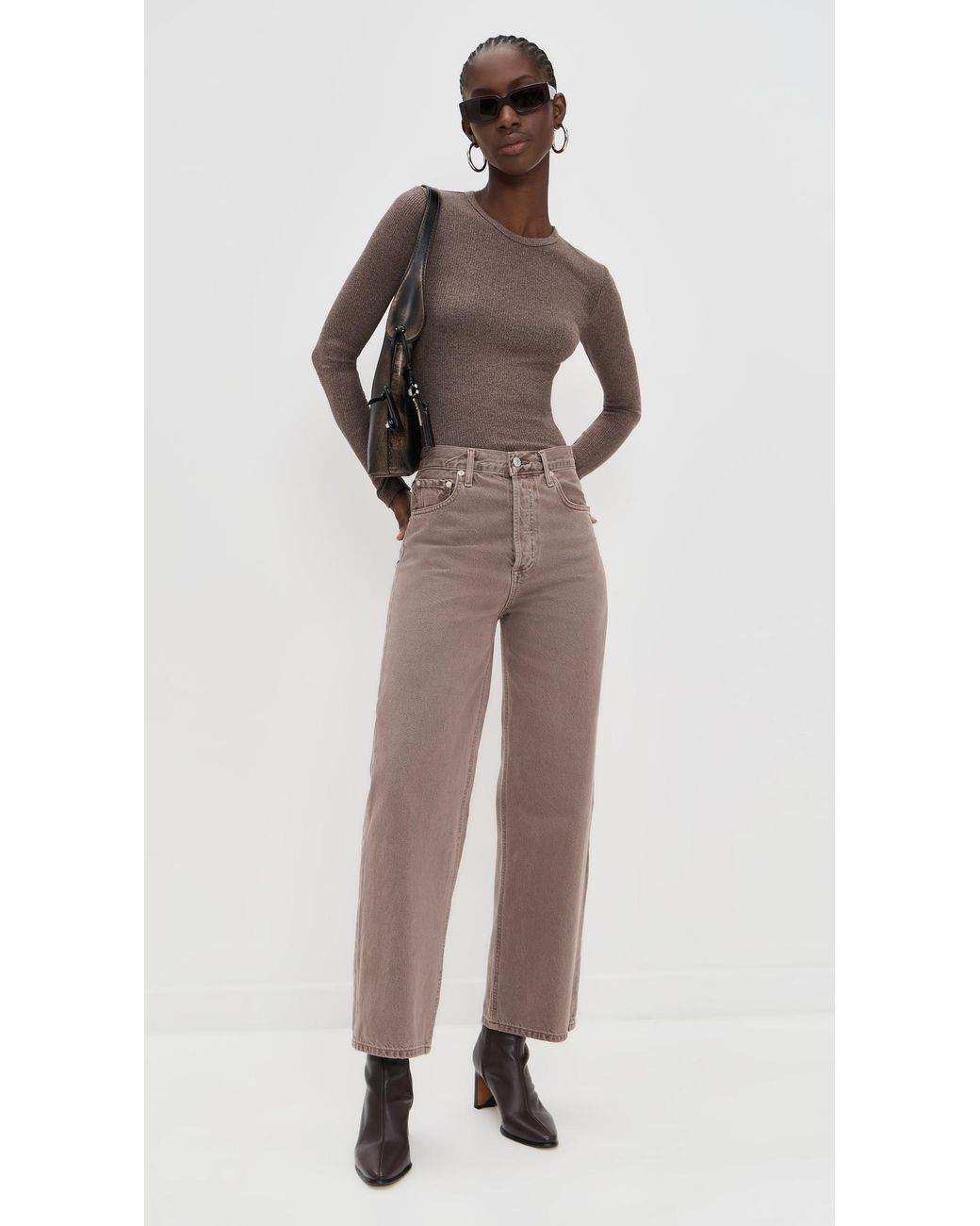 Agolde Brown Delphi Slim Tee