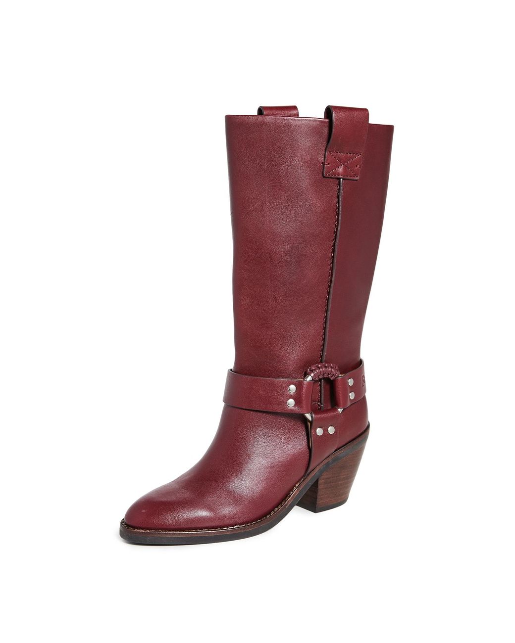 See By Chloé Eddie Tall Western Boots in Red | Lyst