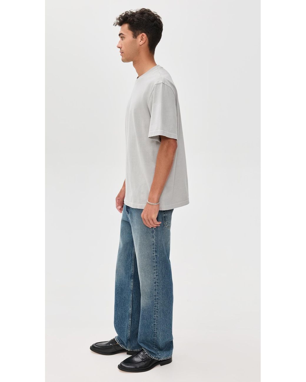 Agolde Gray Asha Mock Neck Tee for men