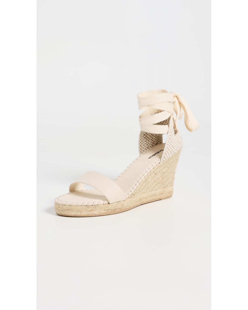 Soludos White Open Toe Marseille Wedge Espadrilles