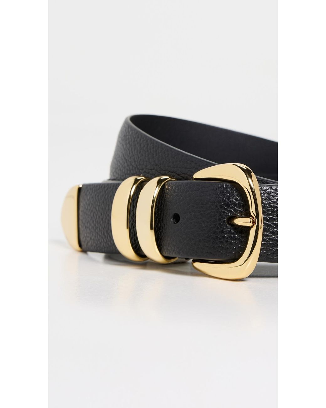 Andersons Black Narrow Soft Grained Calf Leather Belt
