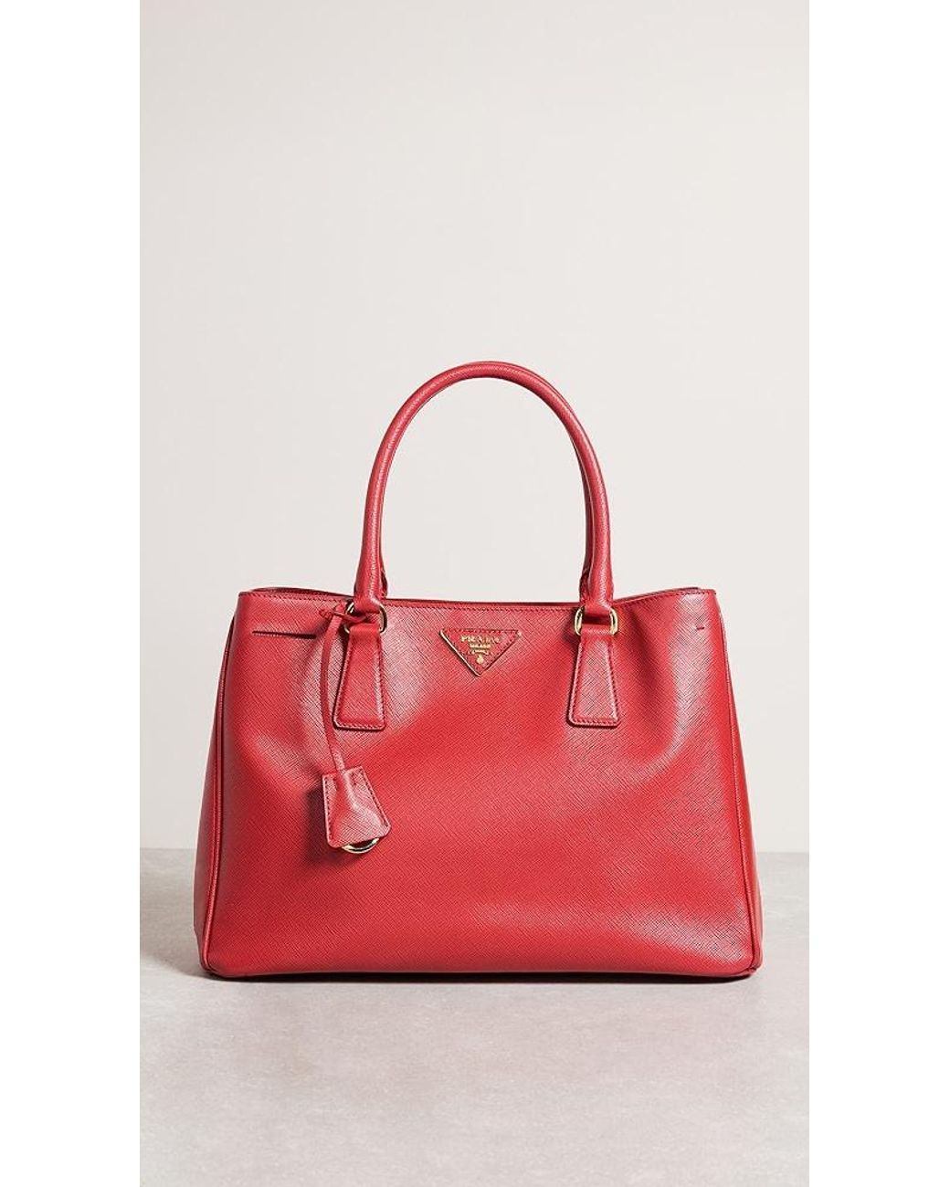 What Goes Around Comes Around Prada Red Saffiano Handbag