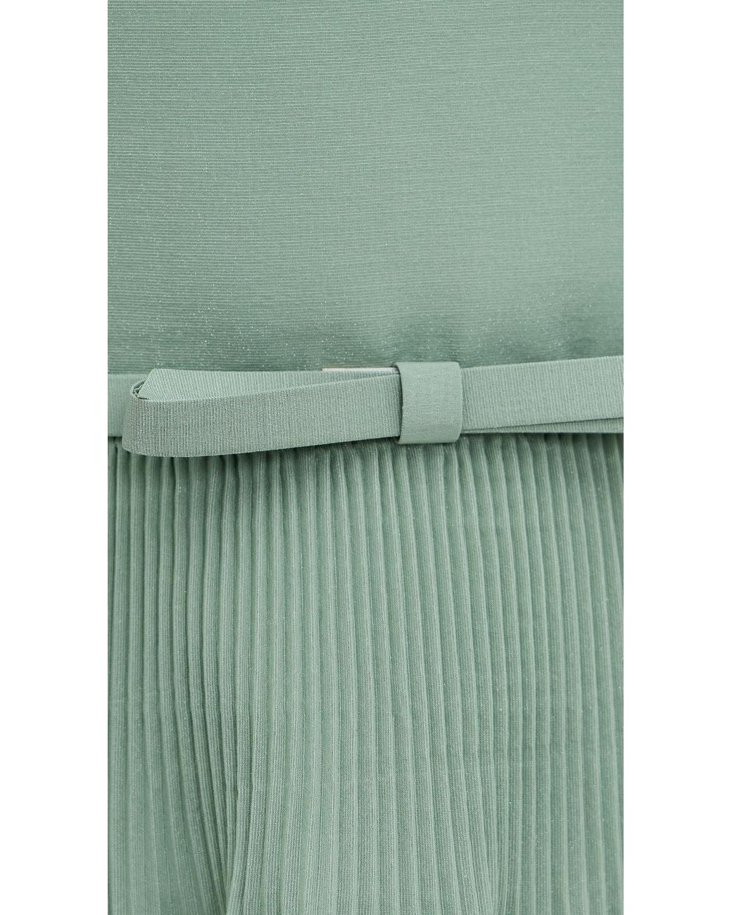 Zimmermann Pleated Frill Mini Dress in Green | Lyst