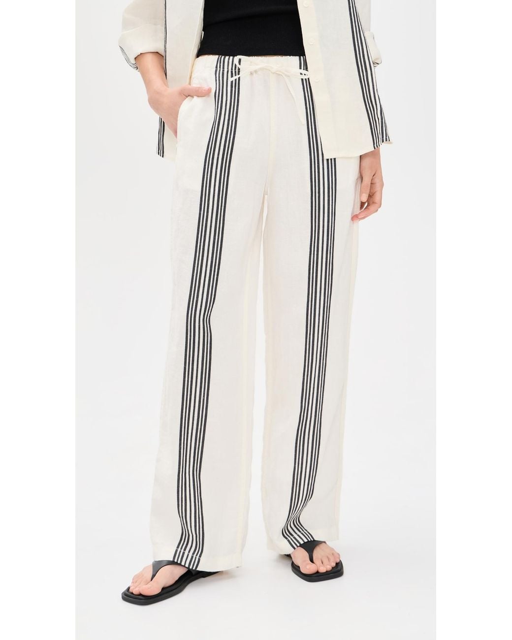 Madewell White Pull-On Linen Pants