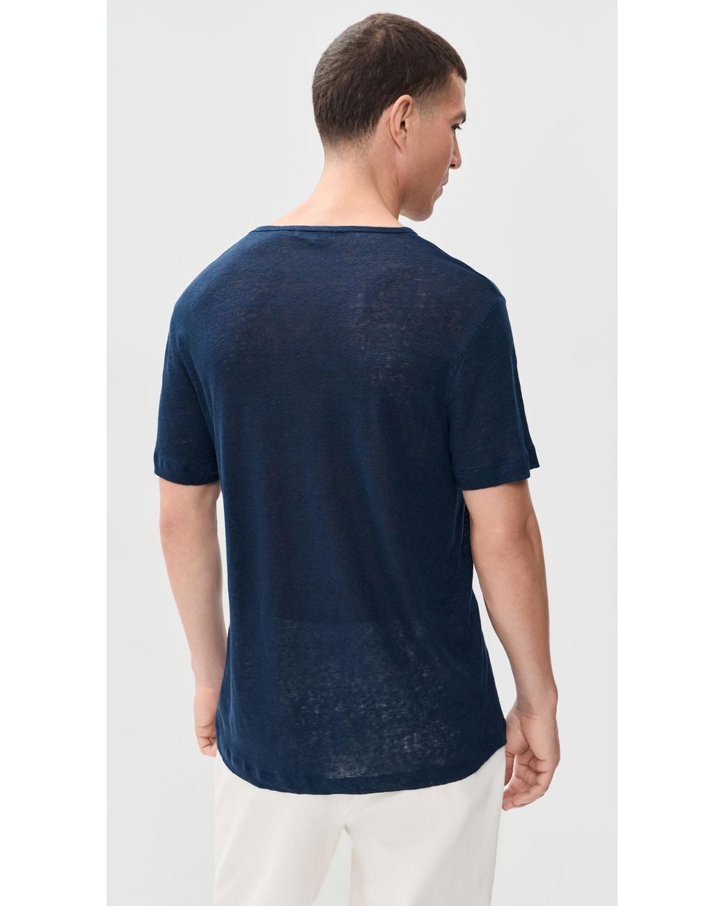 Onia Blue Chad Linen Tee for men