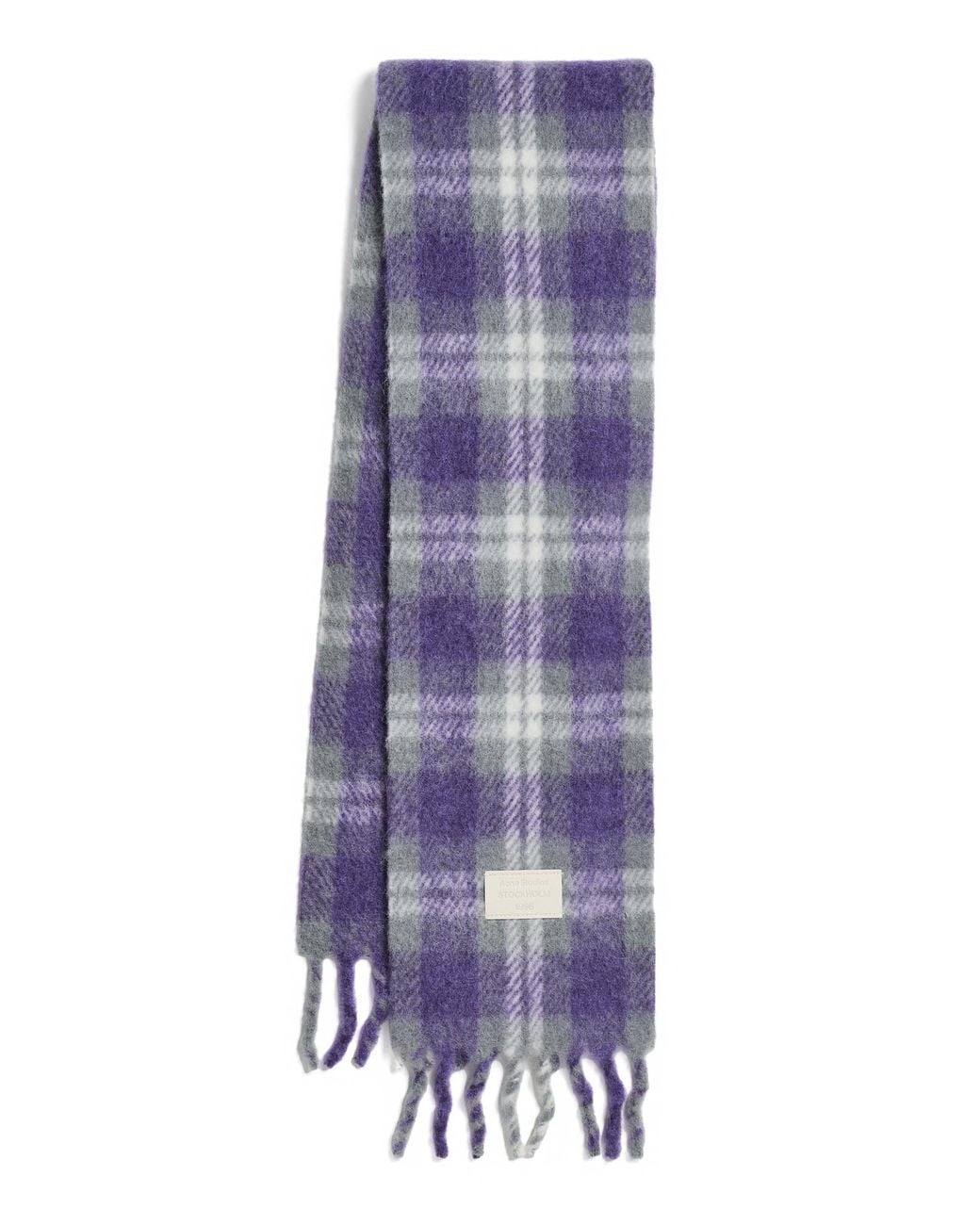 Acne Purple Valley Check Scarf