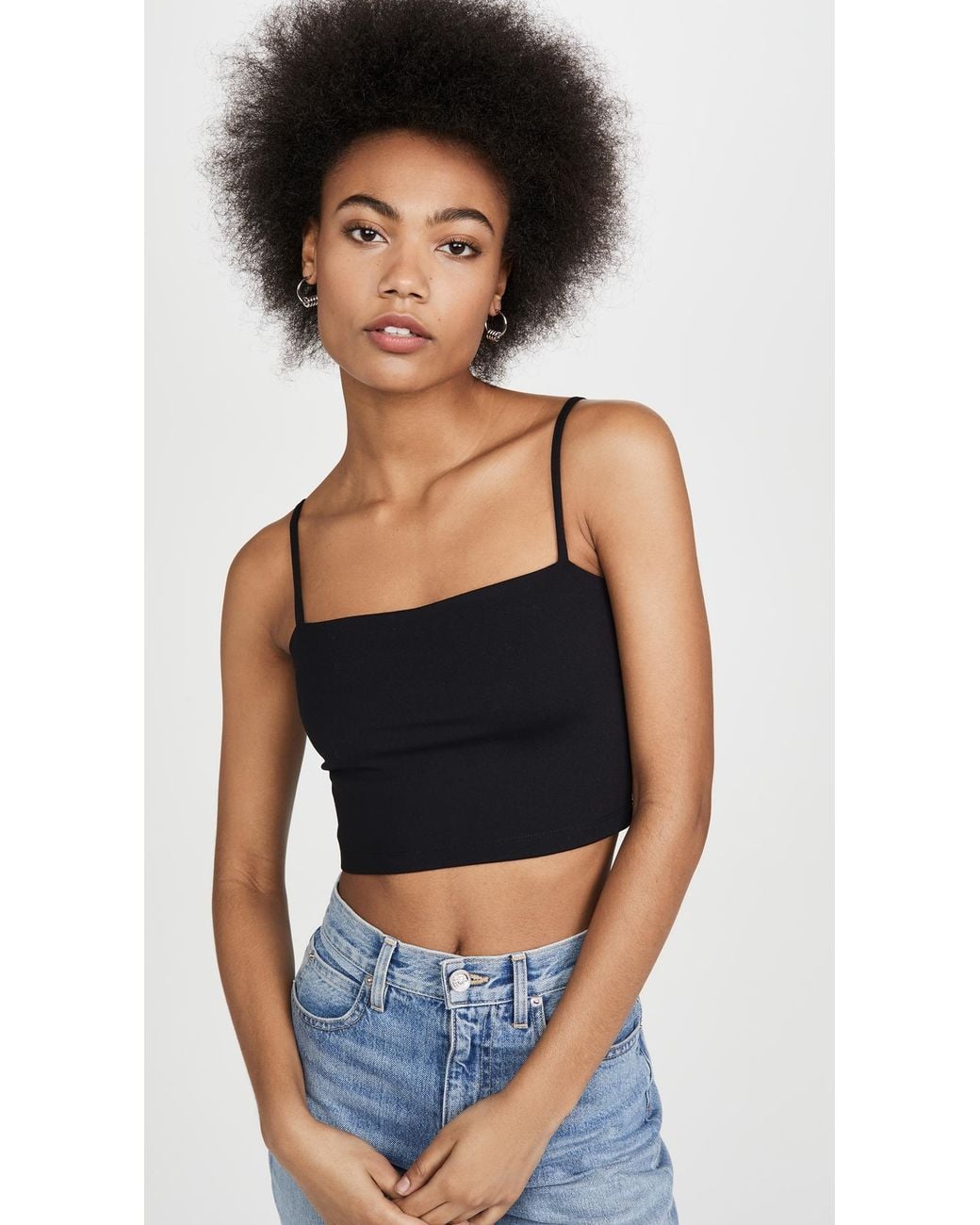 Top And String Susana Monaco Crop String Top in Black | Lyst