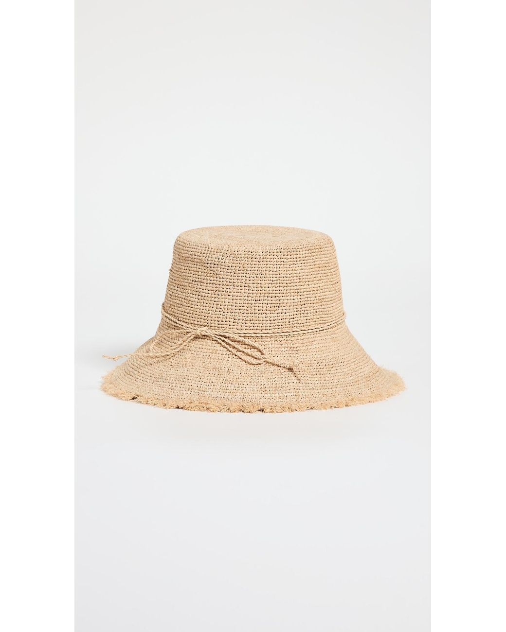 Hat Attack Packable Raffia Bucket Hat in White | Lyst