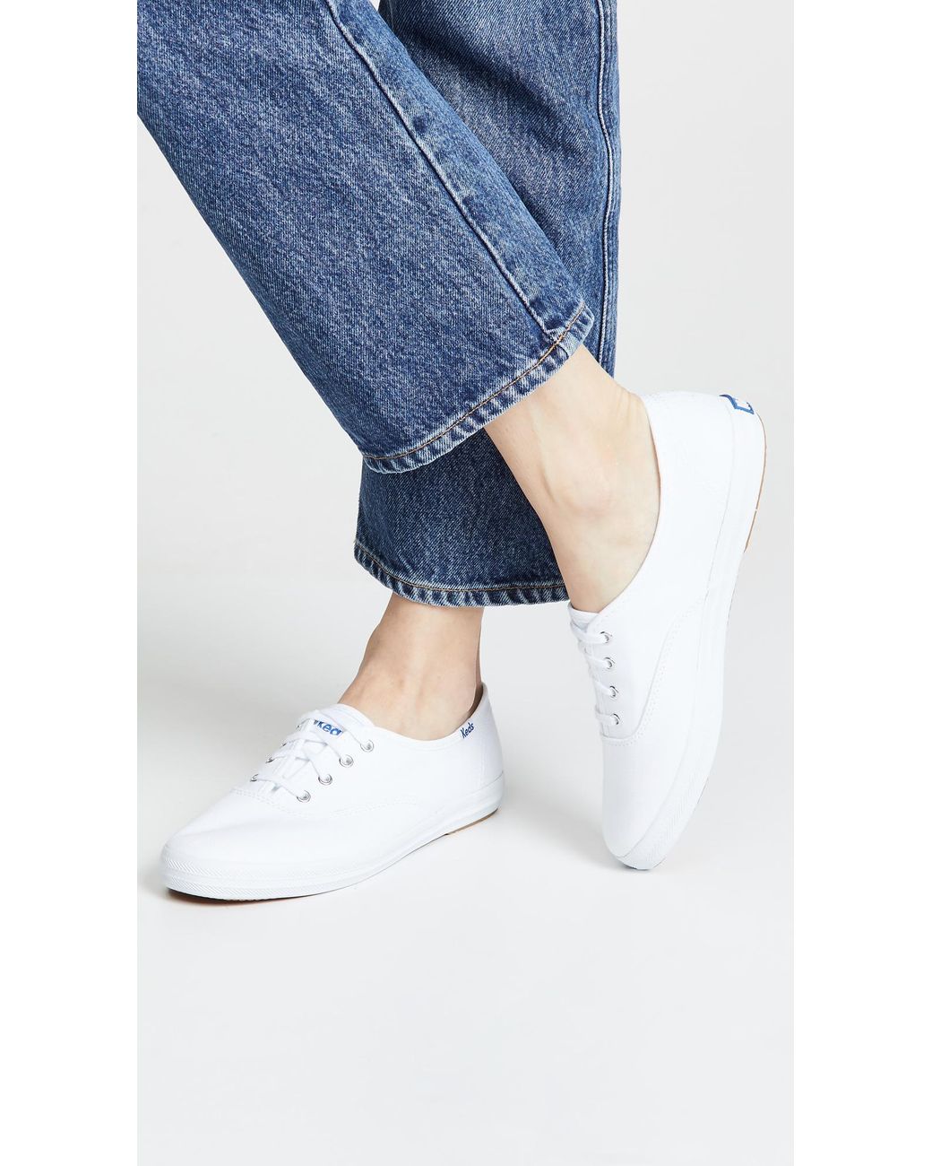 Keds Canvas Champion Sneakers in White | Lyst