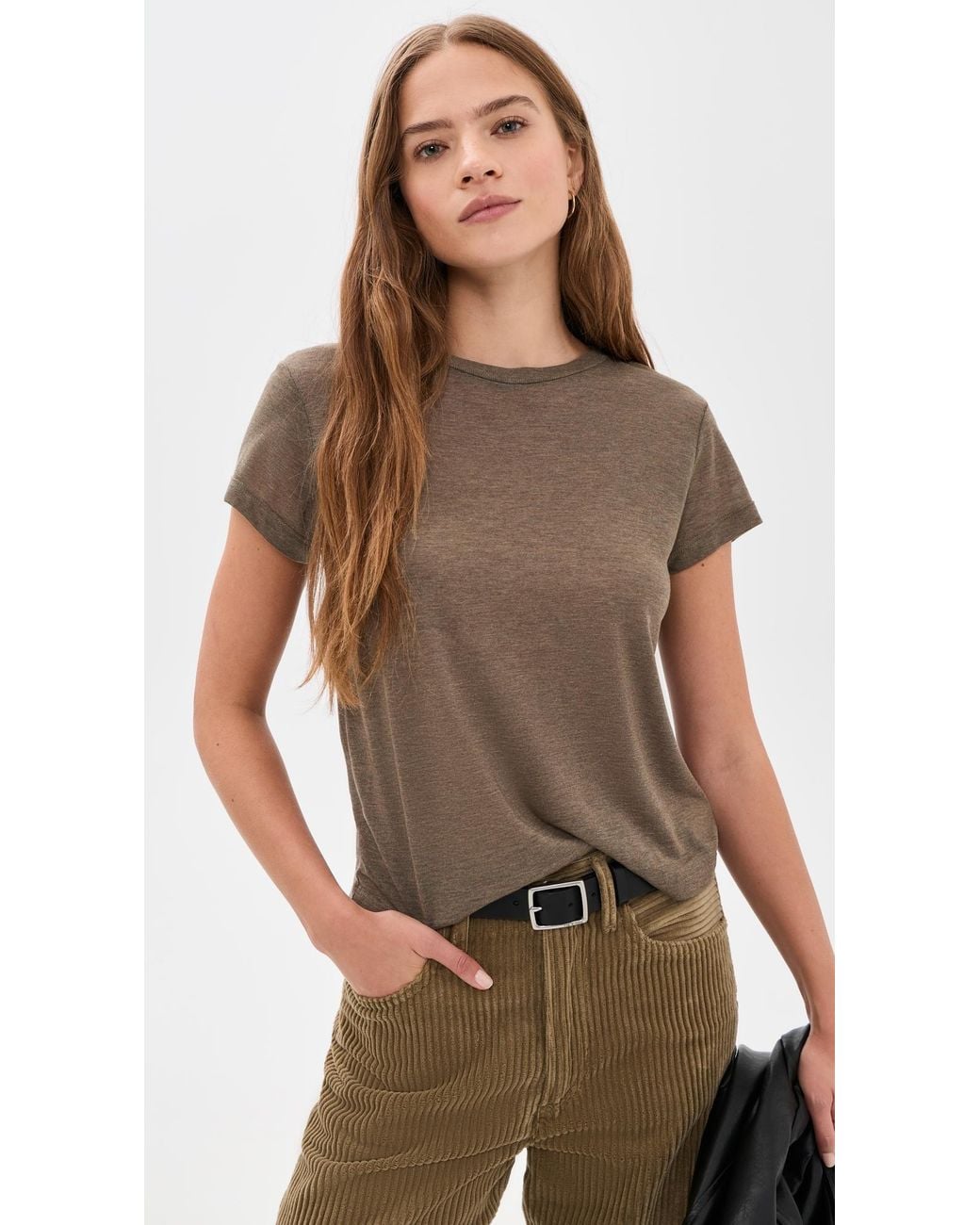 Agolde Brown Long Line Adine Tee