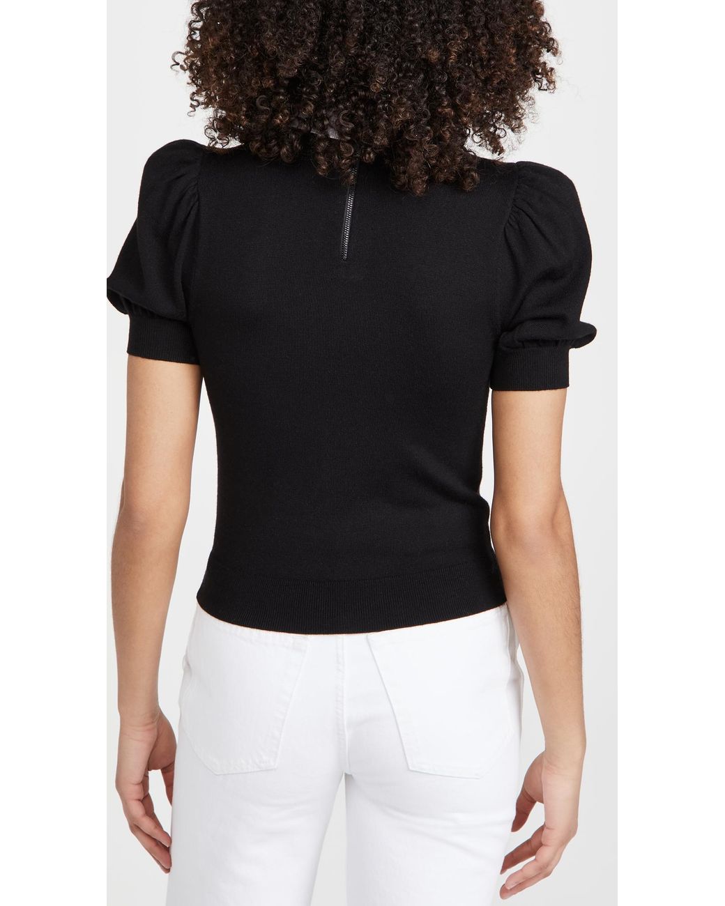 Alice + Olivia Chase Sweater With Detachable Collar in Black | Lyst