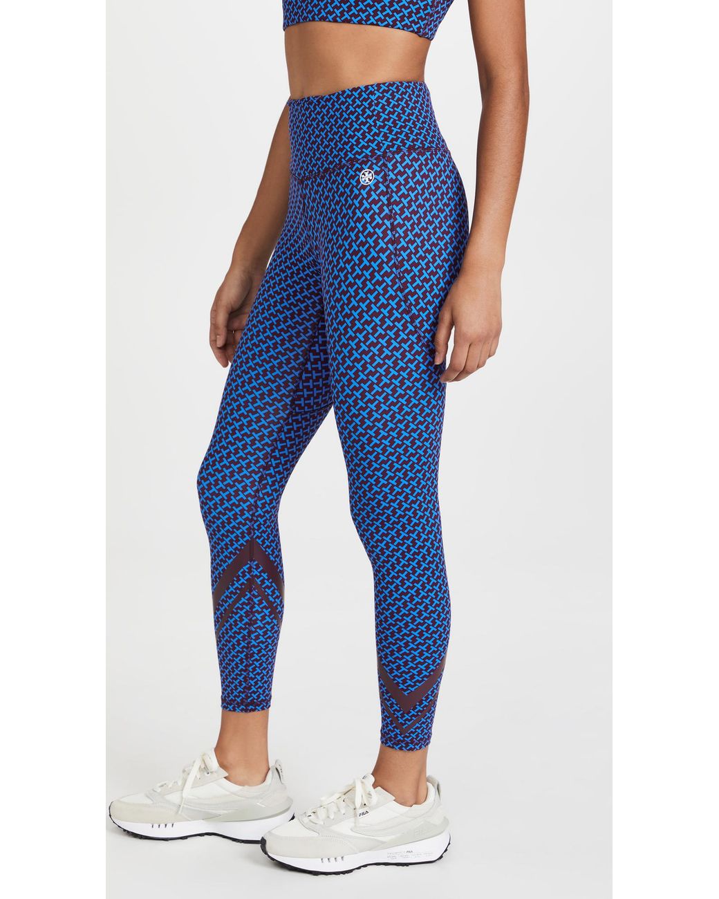 Tory Sport Synthetic Printed High Rise Weightless Leggings in Blue 