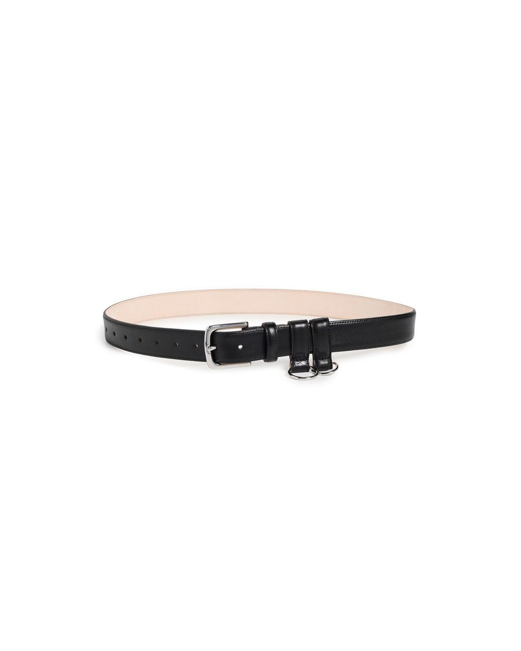 Tibi Black Classic Ring Hardware Leather Belt