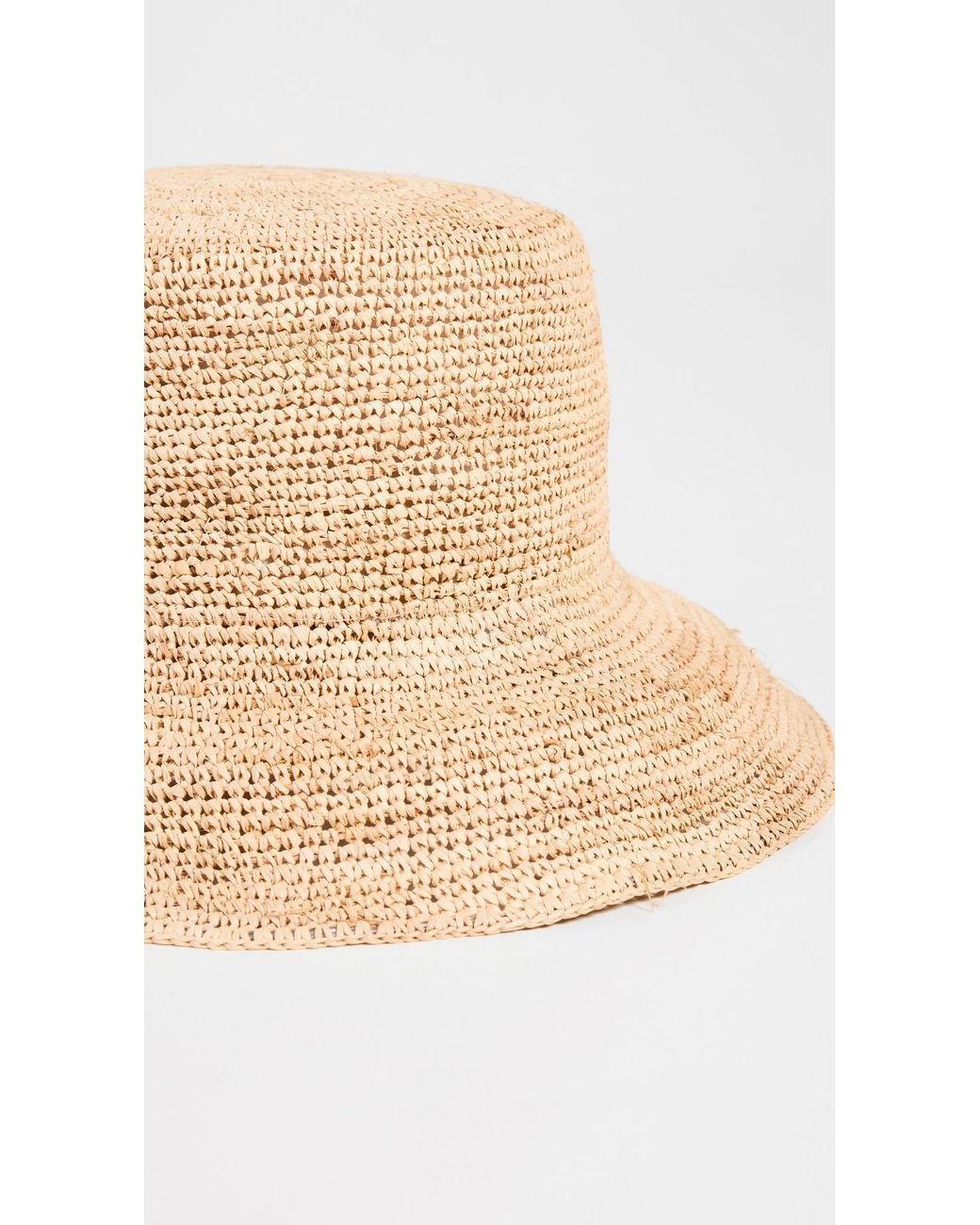 Hat Attack White Chic Crochet Straw Bucket Hat