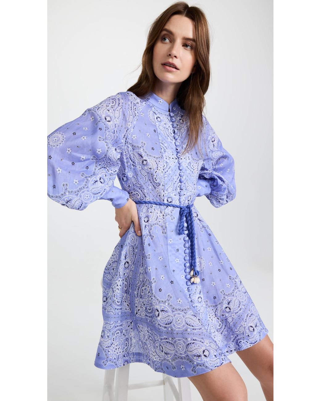 Zimmermann Violet Button Up Mini Dress Lyst