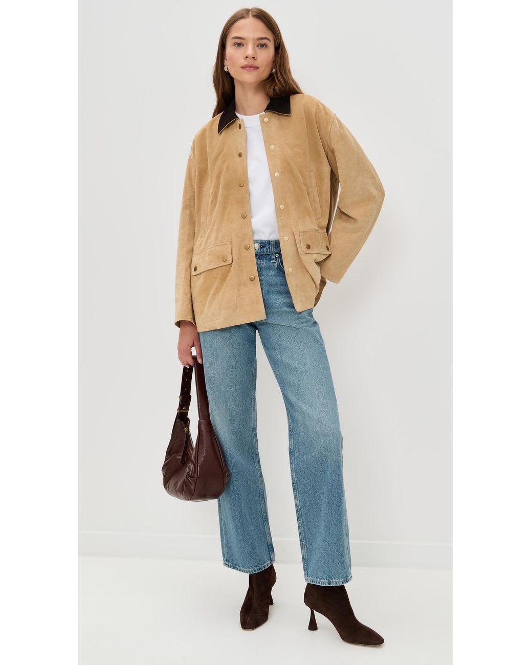 Rag & Bone Natural Cassidy Suede Barn Jacket