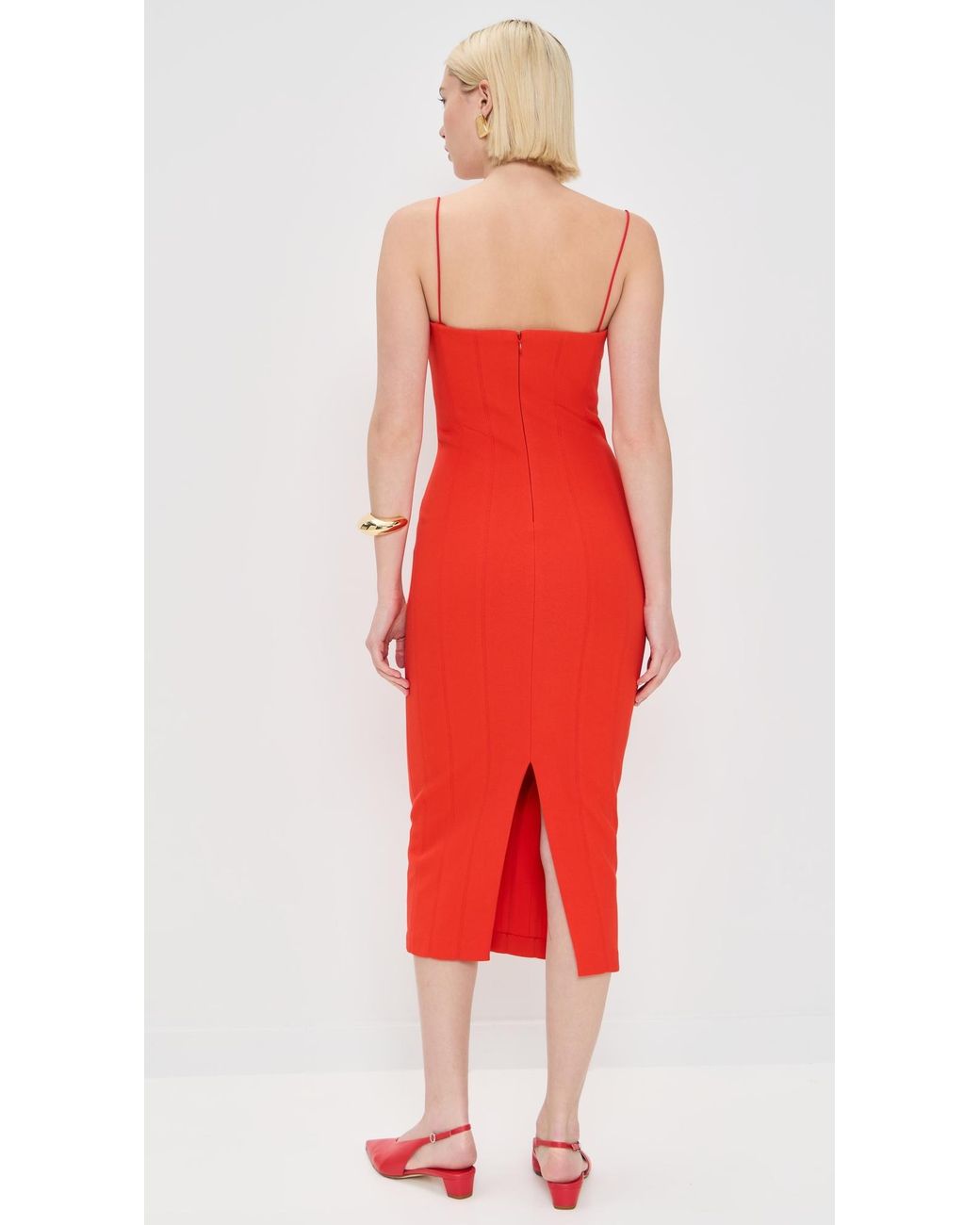 open lace back dress The 'Donna' Satin Dress Jester Red — Maxi Dresses main image 0
