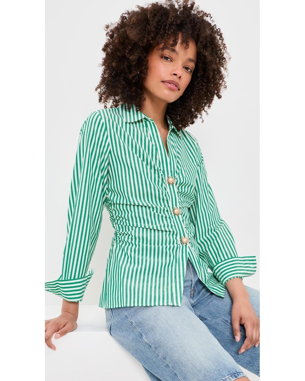 Rails Green Carayln Button Down Top