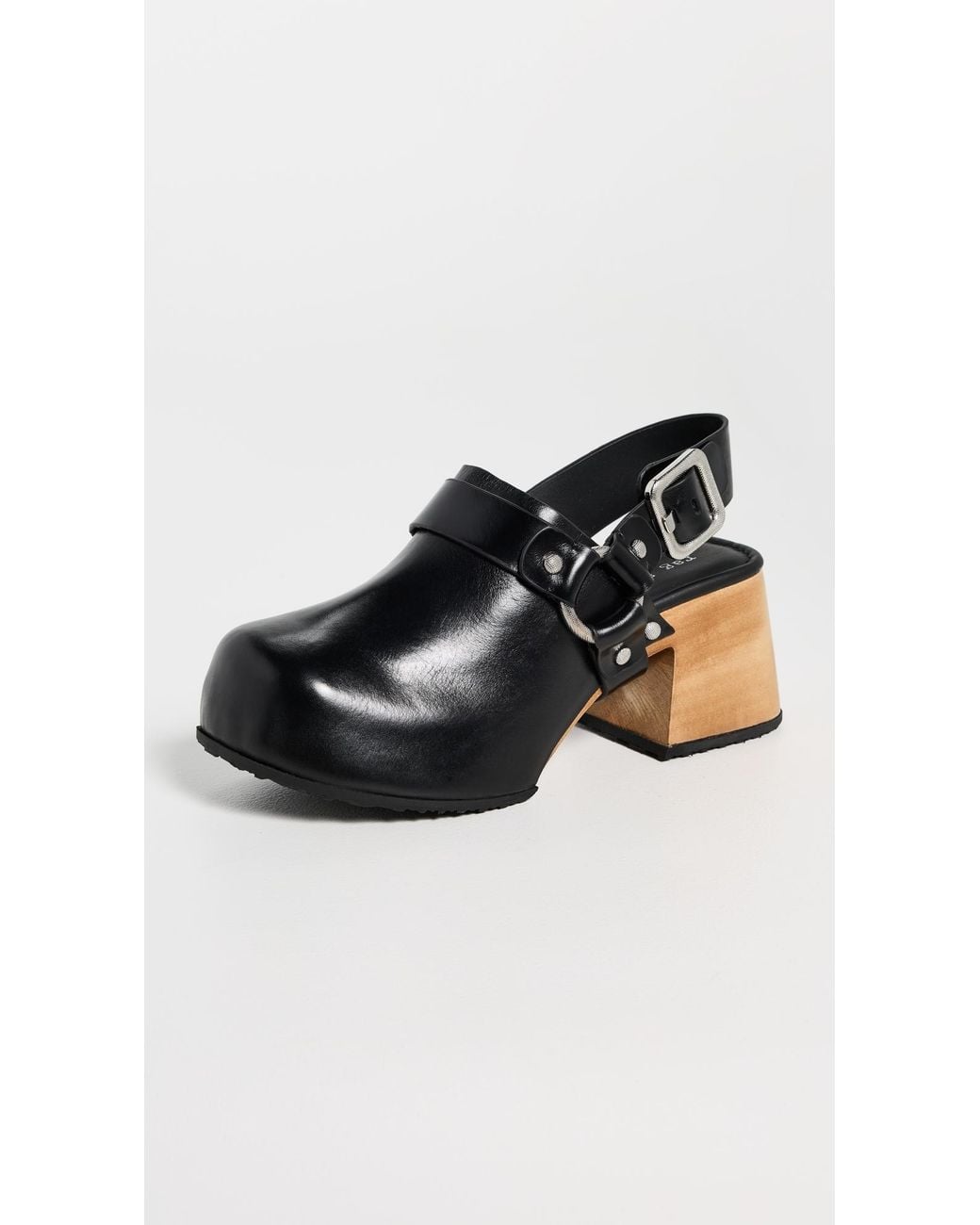 Rag & Bone Black Farrah Harness Clogs