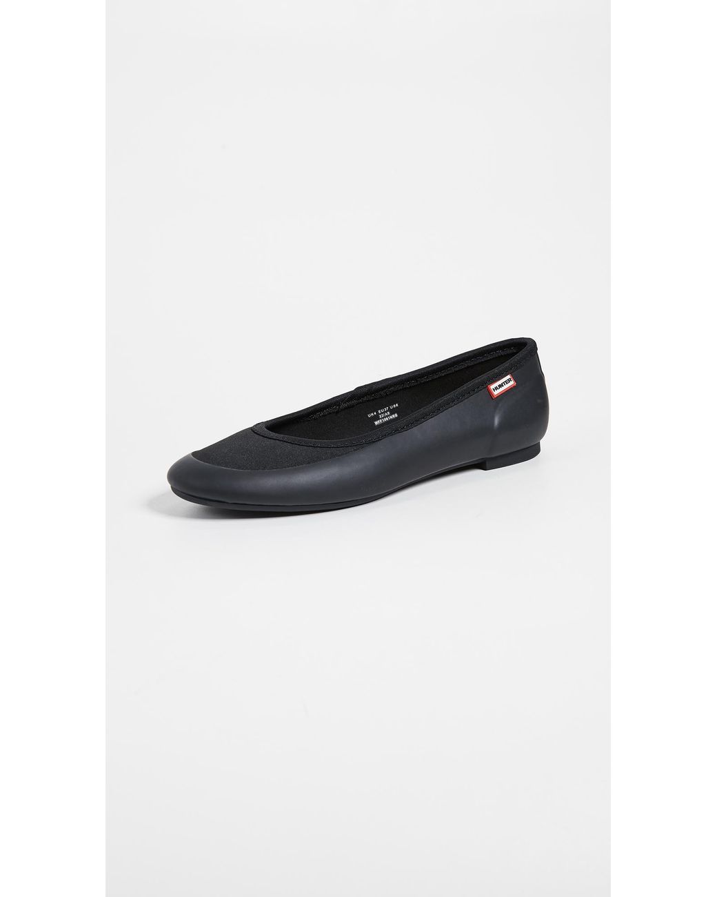 HUNTER Tour Gloss Ballerina Flats in Black | Lyst
