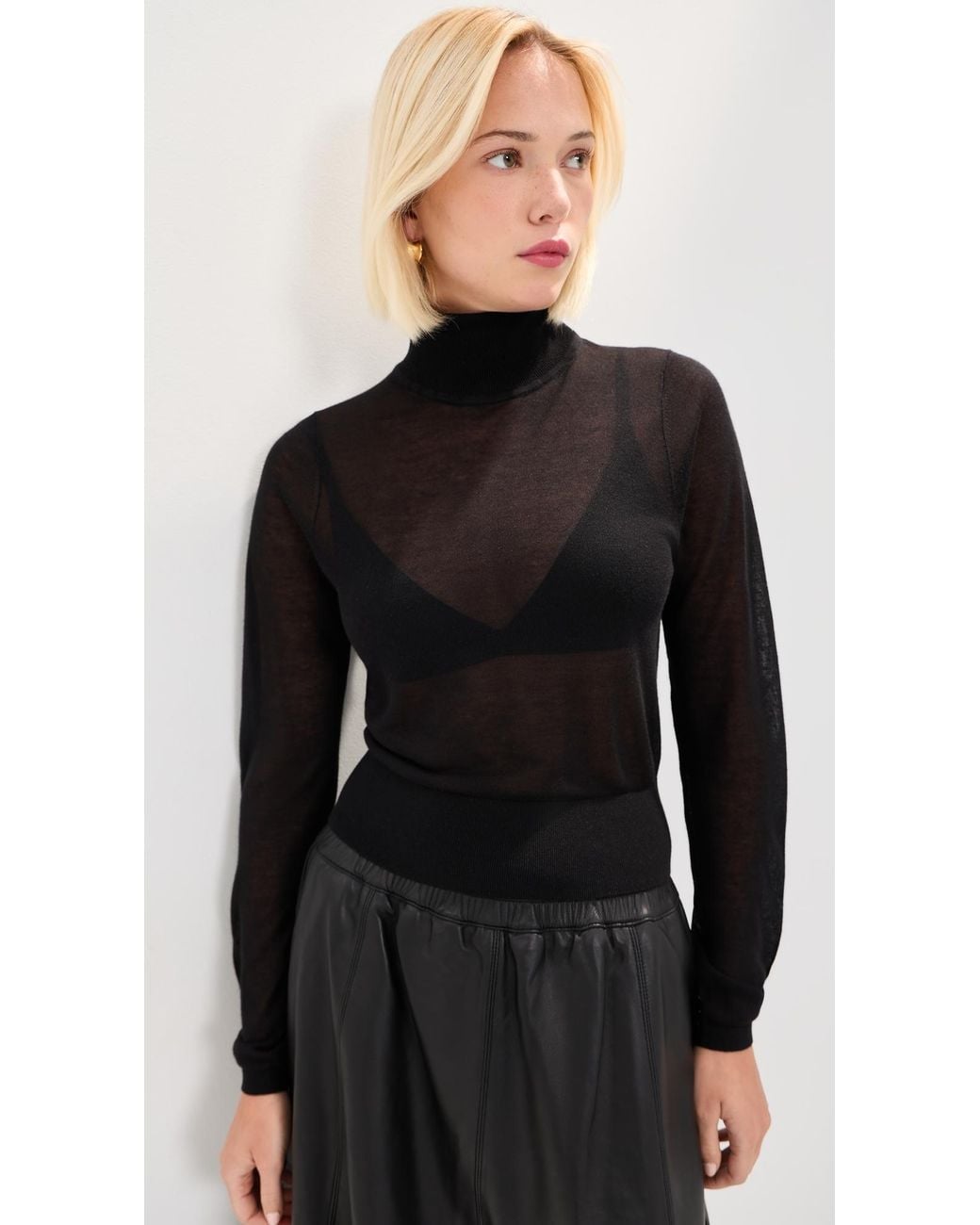 Le Bos Black Palmer Turtleneck Pullover