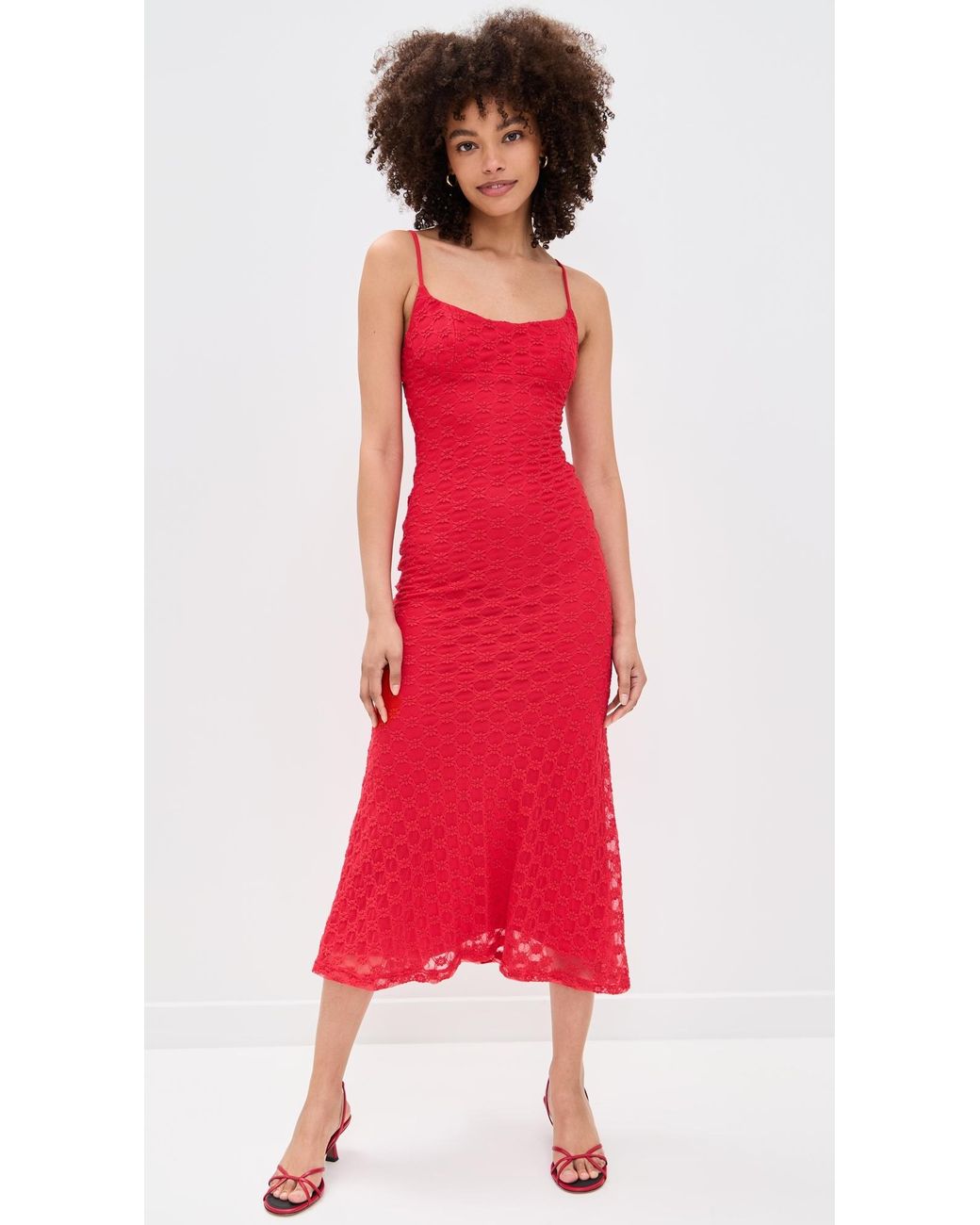 knee length dresses for ladies Bardot – Adoni mesh midi dress – campaign-outlet – Yellow