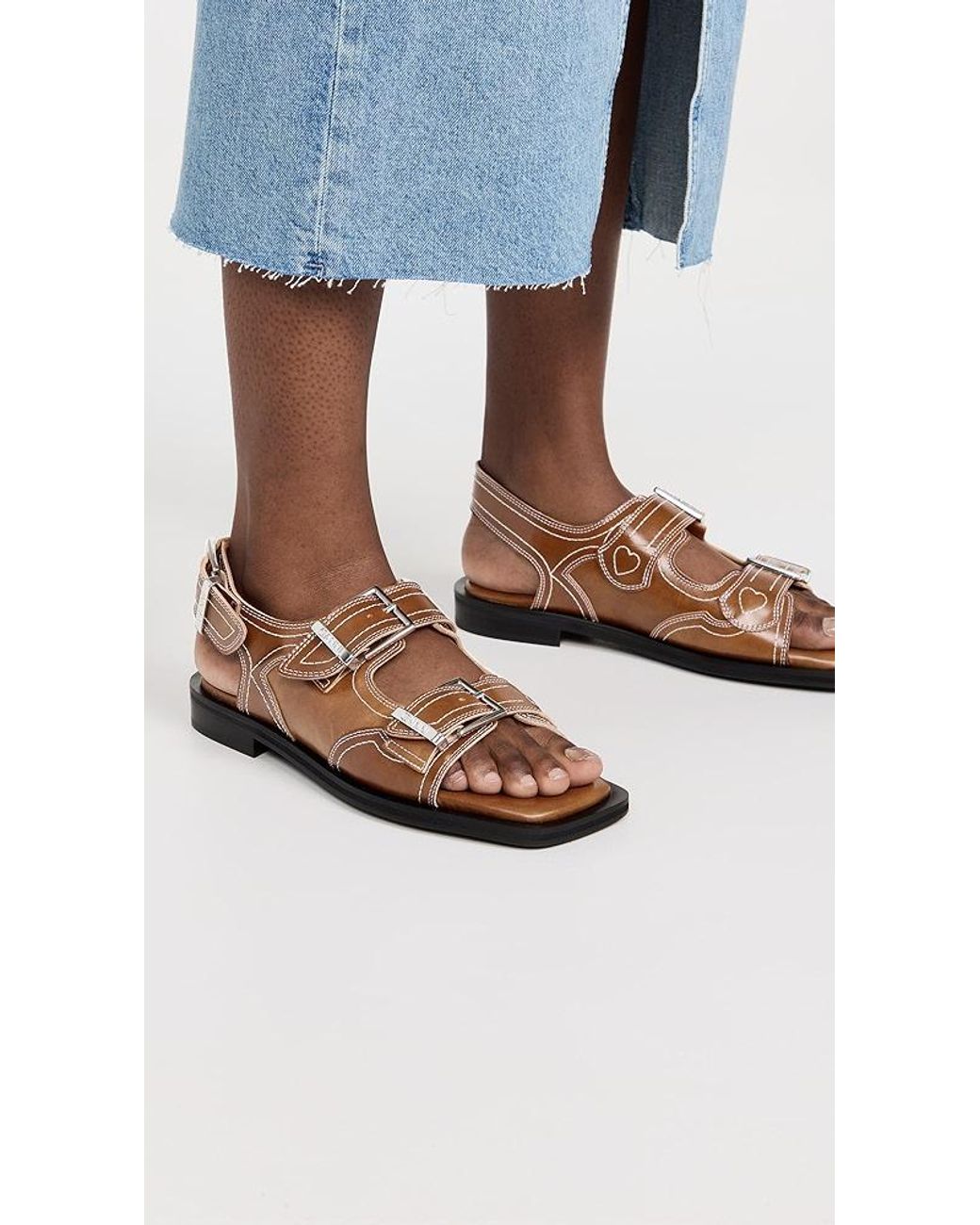 ♦GANNI♦刺繍入りウェスタンミュール Ganni Embroidered Western Sandals | Lyst