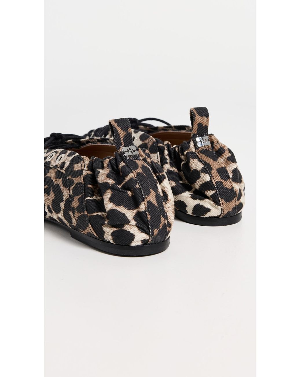 Ganni Eyelets Lace Up Ballerina Flats in Black | Lyst Ganni Eyelets Lace Up Ballerina Flats in Black | Lyst