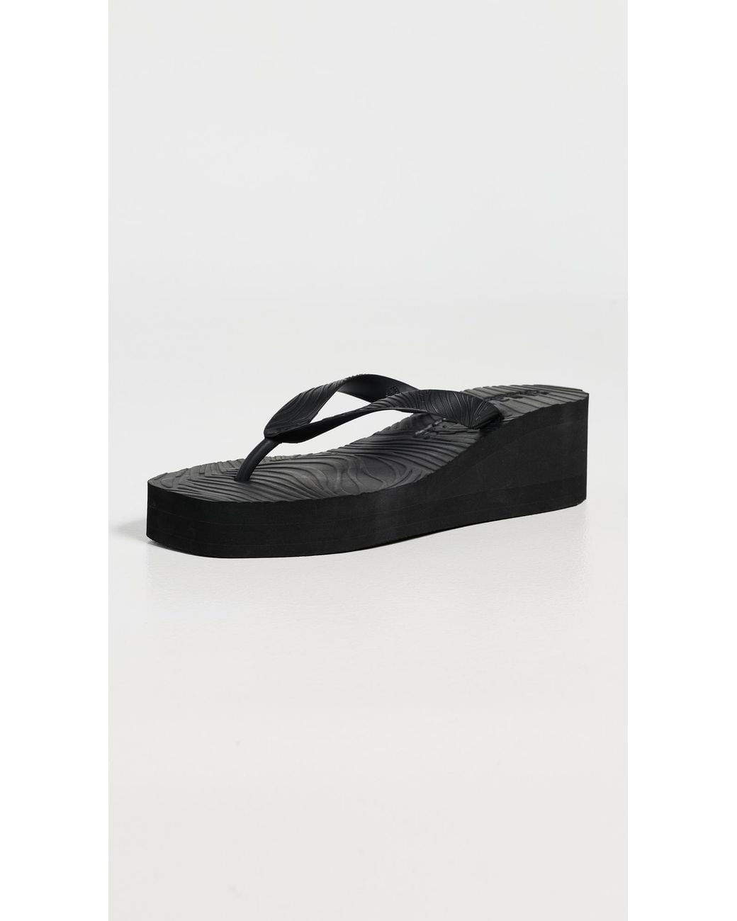 Sleeper Black High Platform Flip Flops