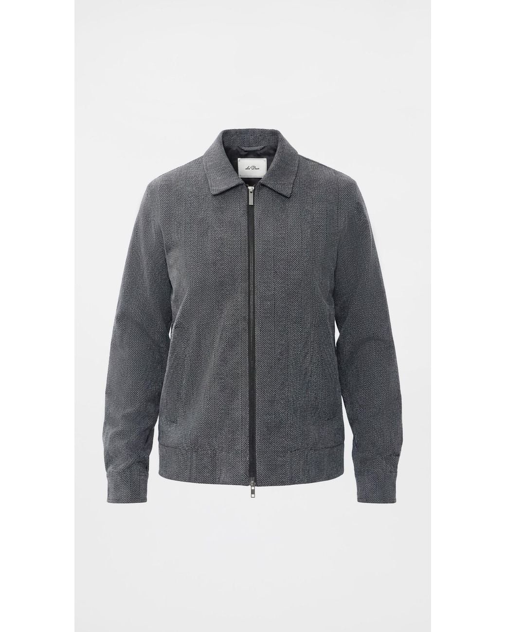 Les Deux Gray Herringbone Coach Jacket for men