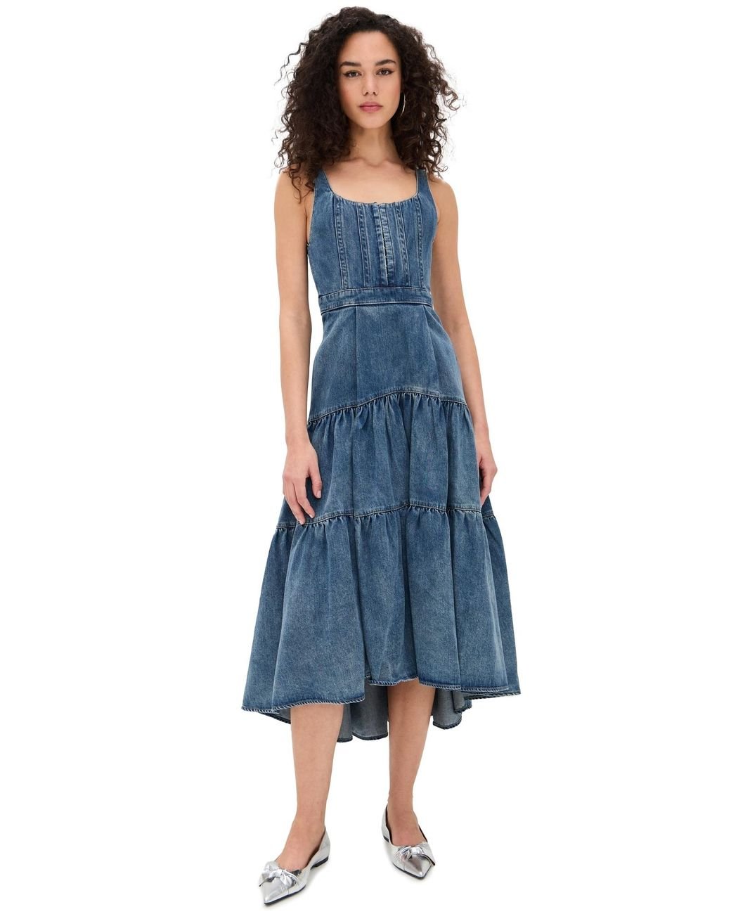 Alice+Olivia■Adley Sleeveless Dress■ドレス Alice + Olivia Adley Drop-Waist Midi Dress | Neiman Marcus