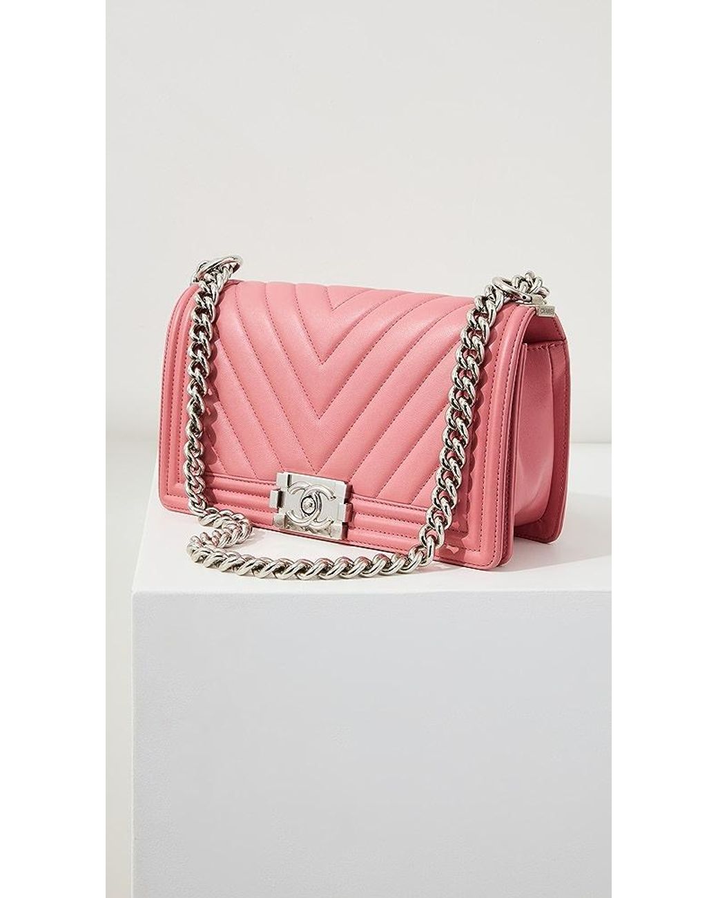 Chanel Red Lambskin Rectangular Flap Mini Bag