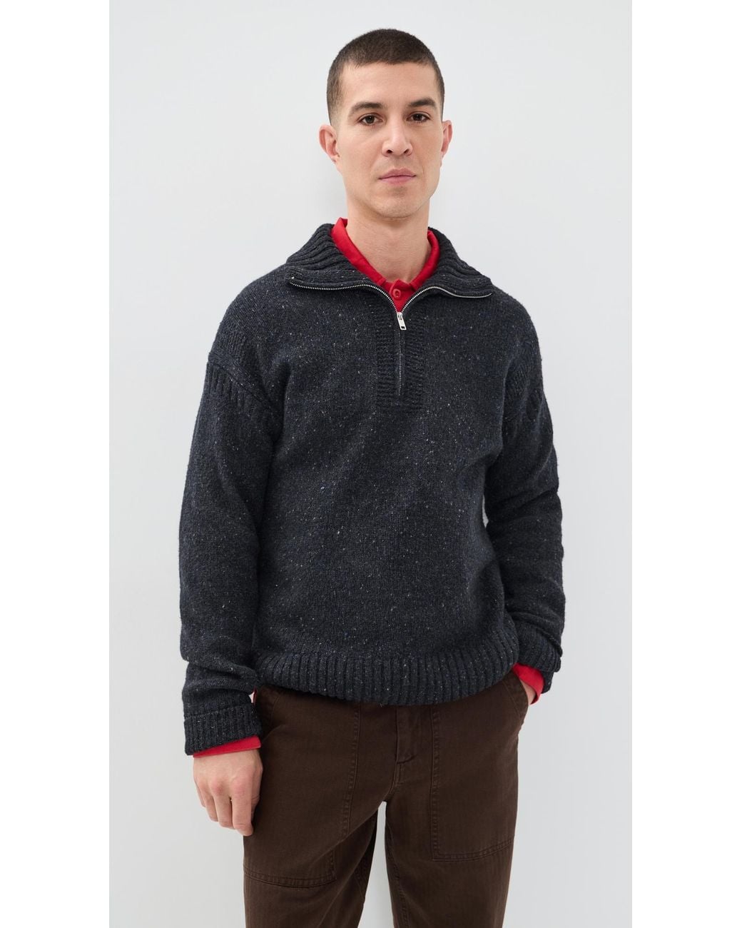 Alex Mill Blue Quarter Zip Sweater for men