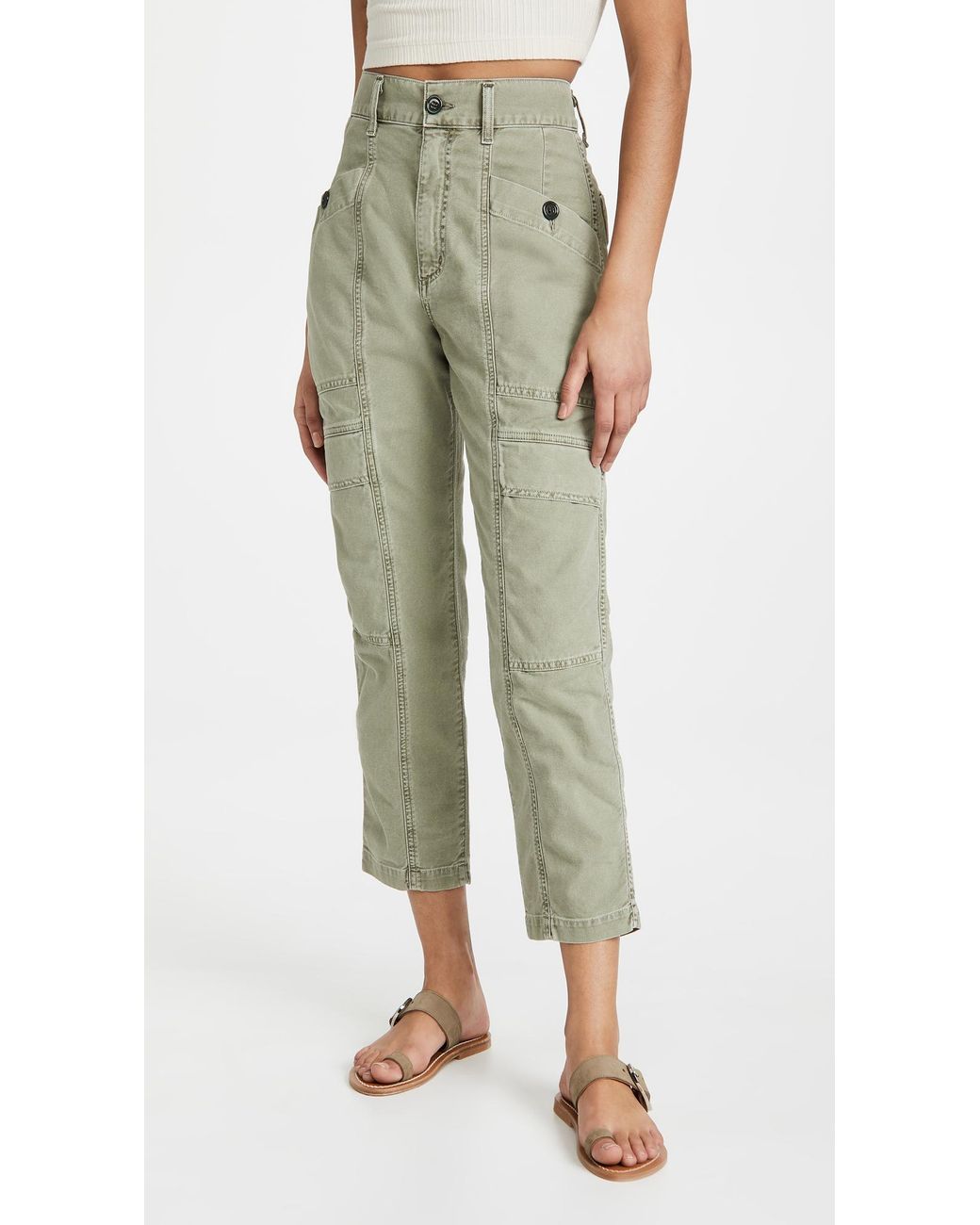 high rise cargo pants