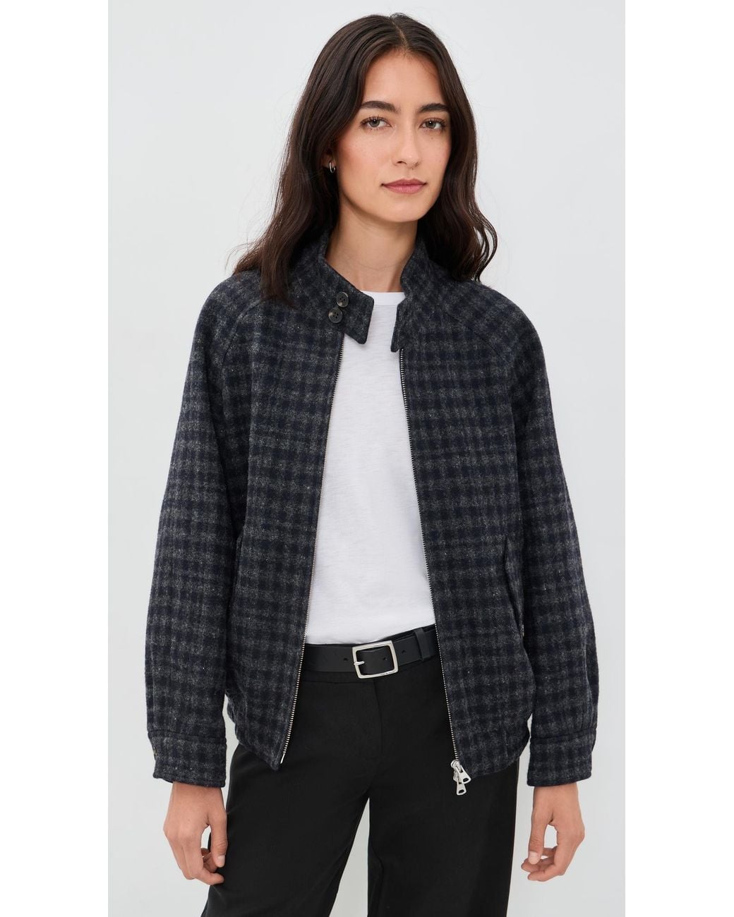 DUNST Black Harrington Quilted Wool Jacket
