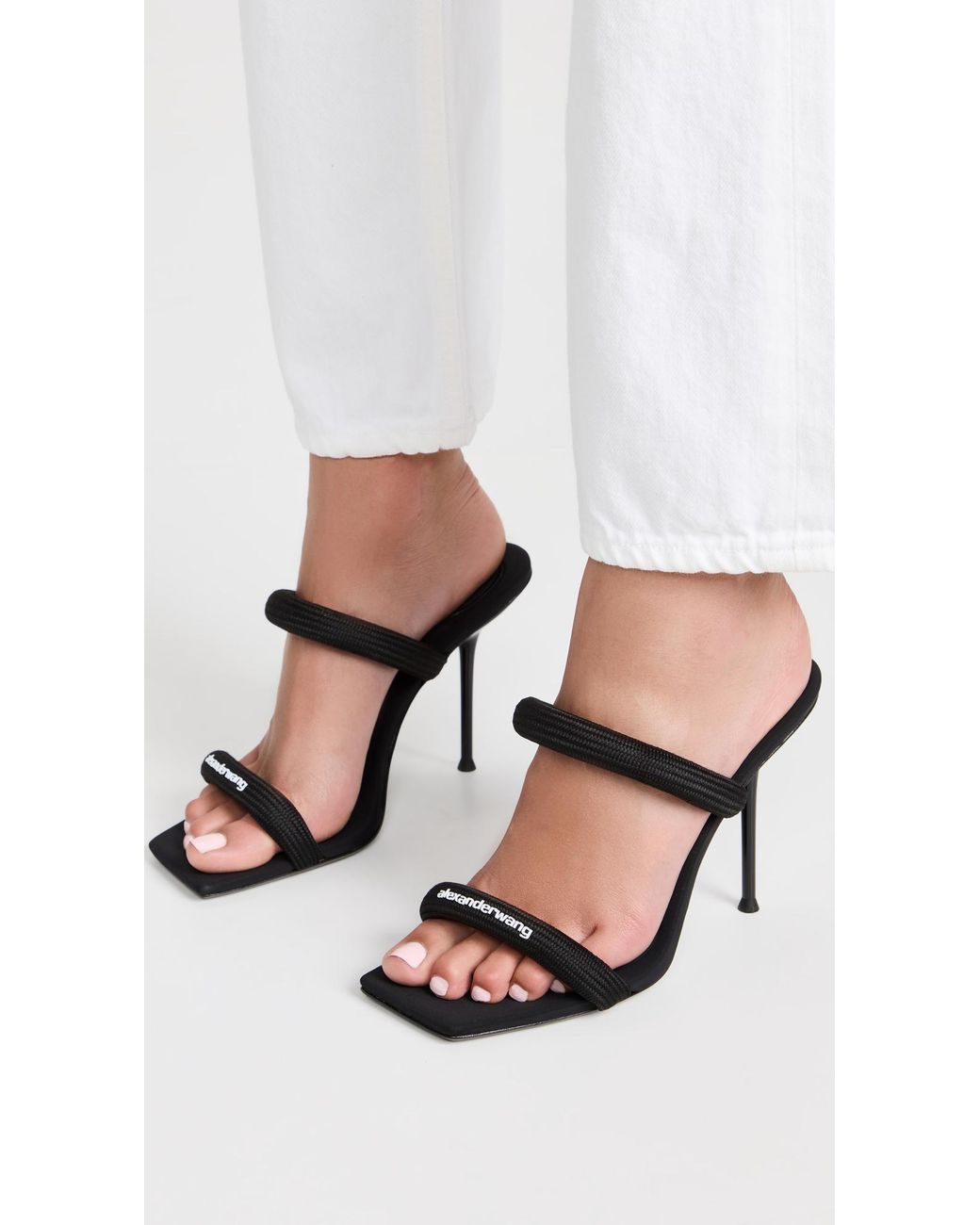 Alexander Wang Julie Tubular Webbing Sandals in Black | Lyst