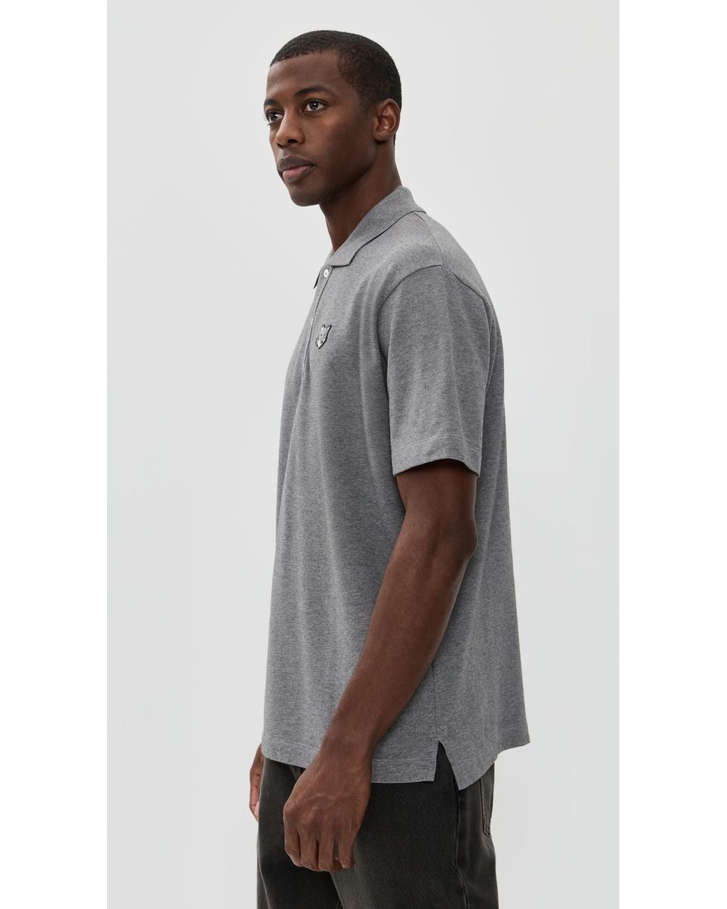 Maison Kitsuné Gray Fox Head Patch Comfort Polo for men