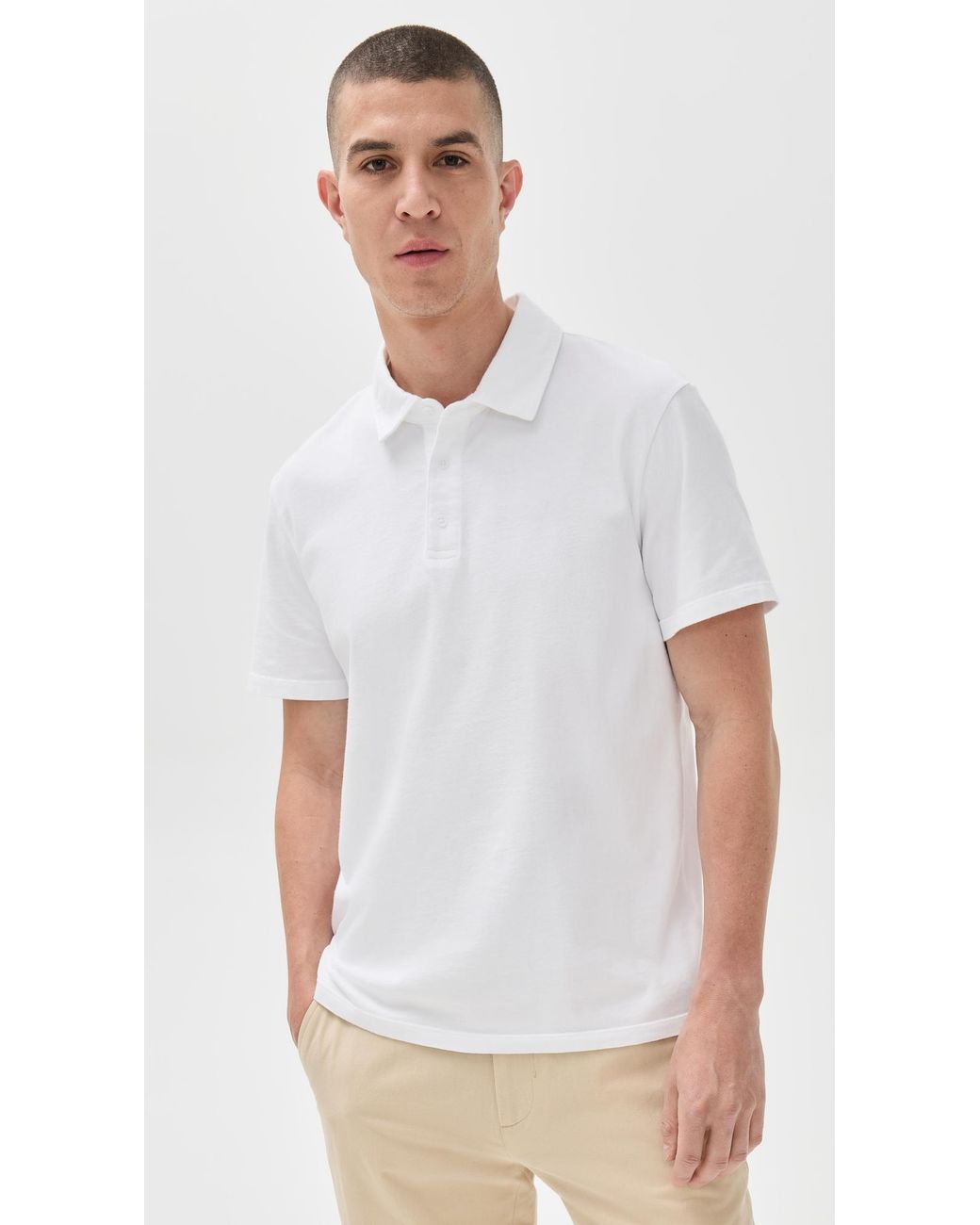 Vince White Garment Dye Polo for men