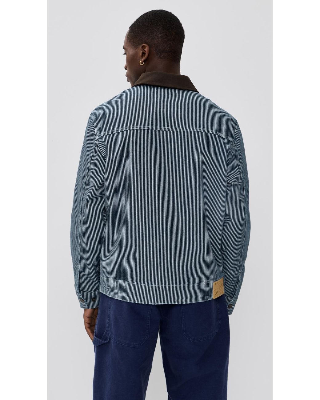 Les Deux Blue Robert Striped Denim Jacket for men