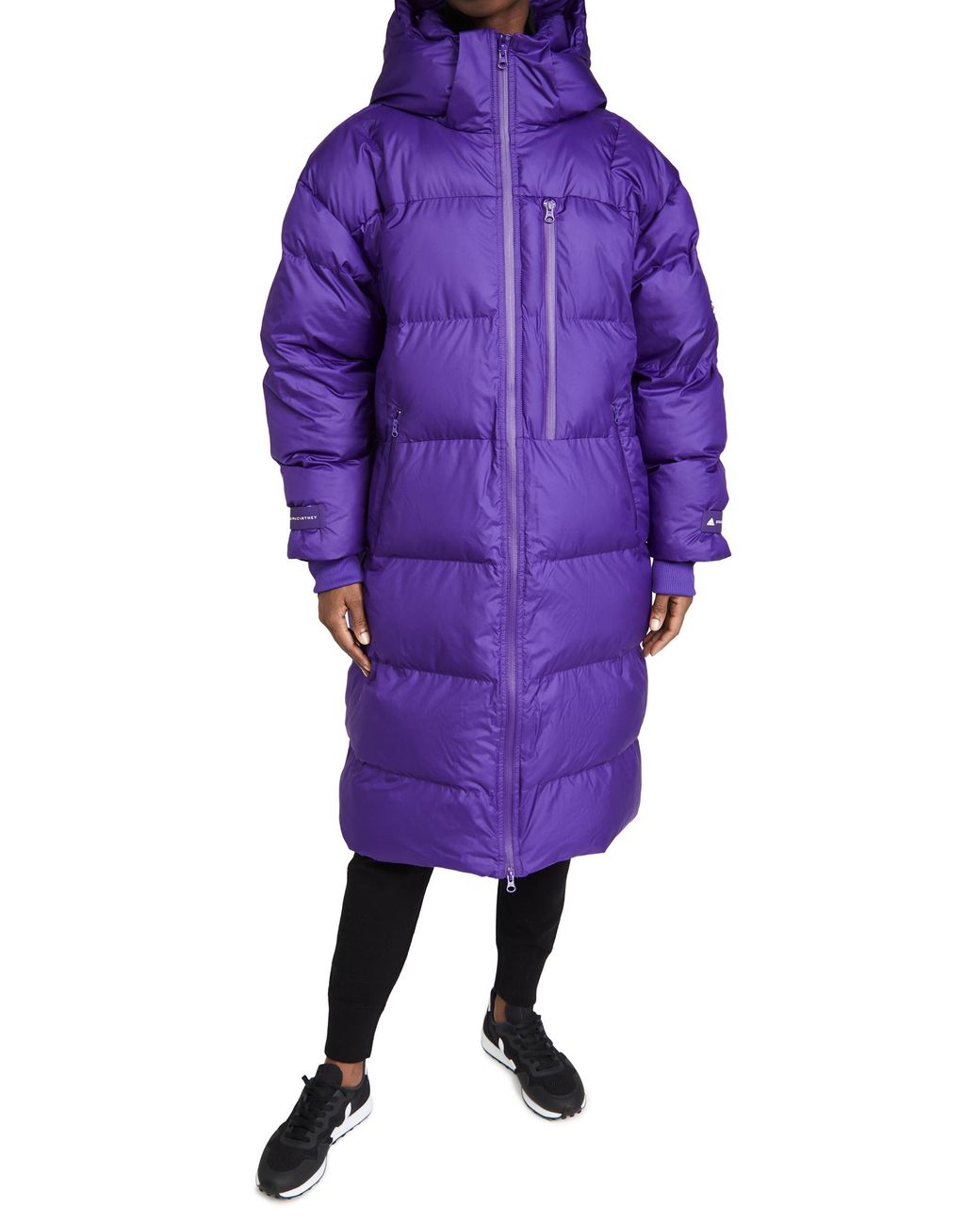 Long Puffer Jacket in Purple 