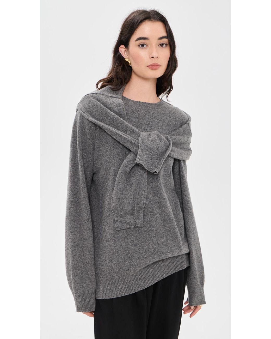 Source Unknown Gray Tio Extra Shawl Sweater