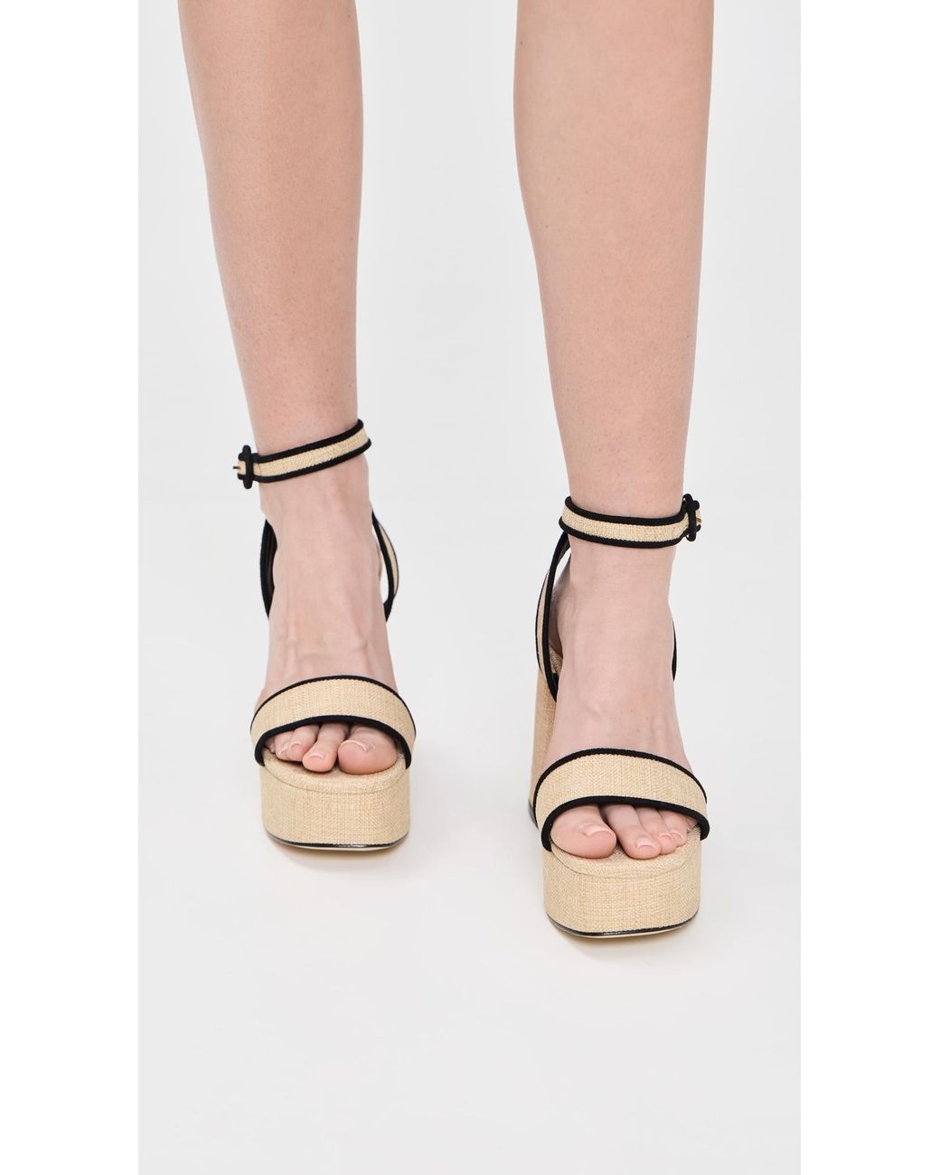Larroude Black Dolly Platform Sandals