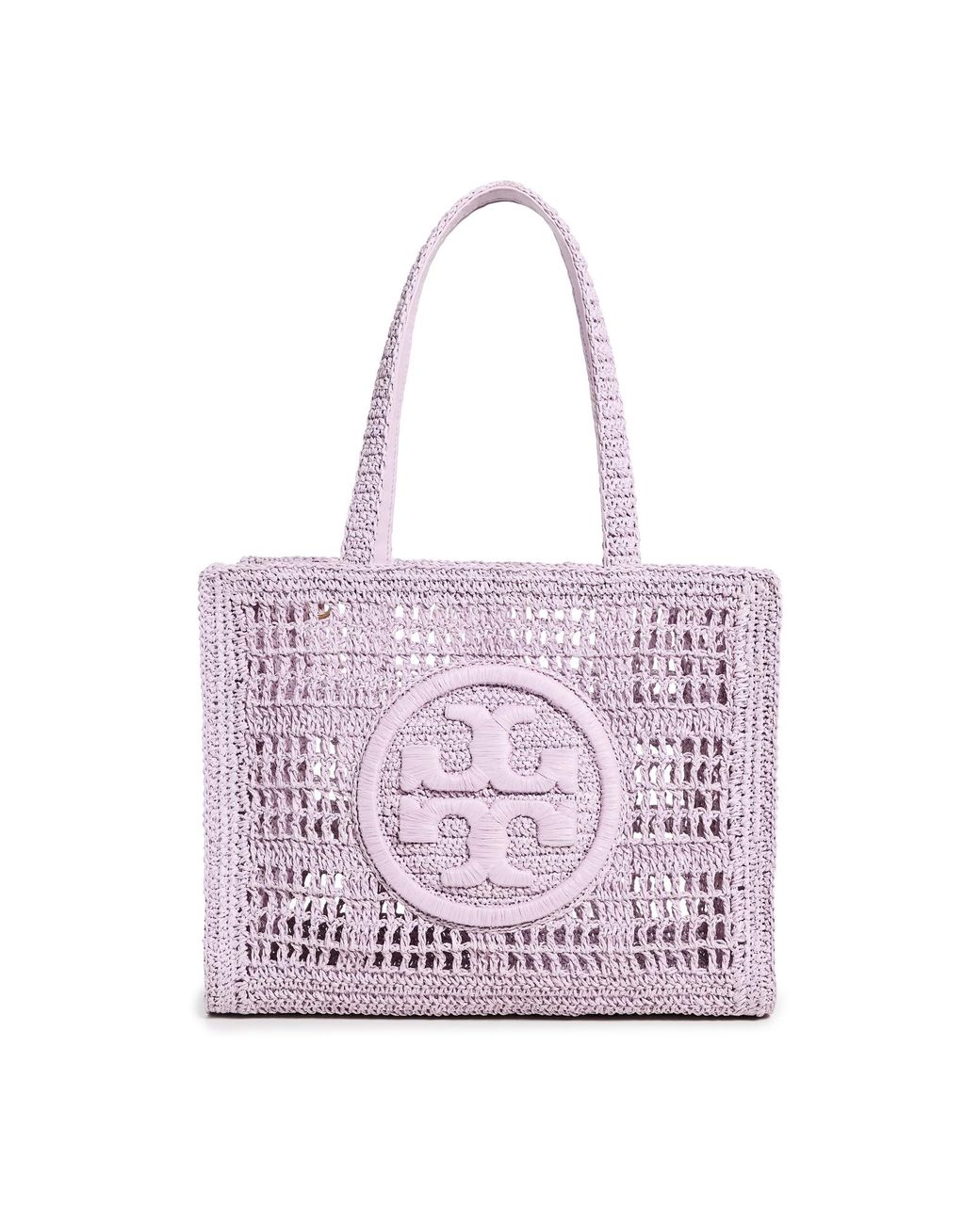 Tory Burch Small Ella Hand-Crocheted Tote in Pink | Lyst