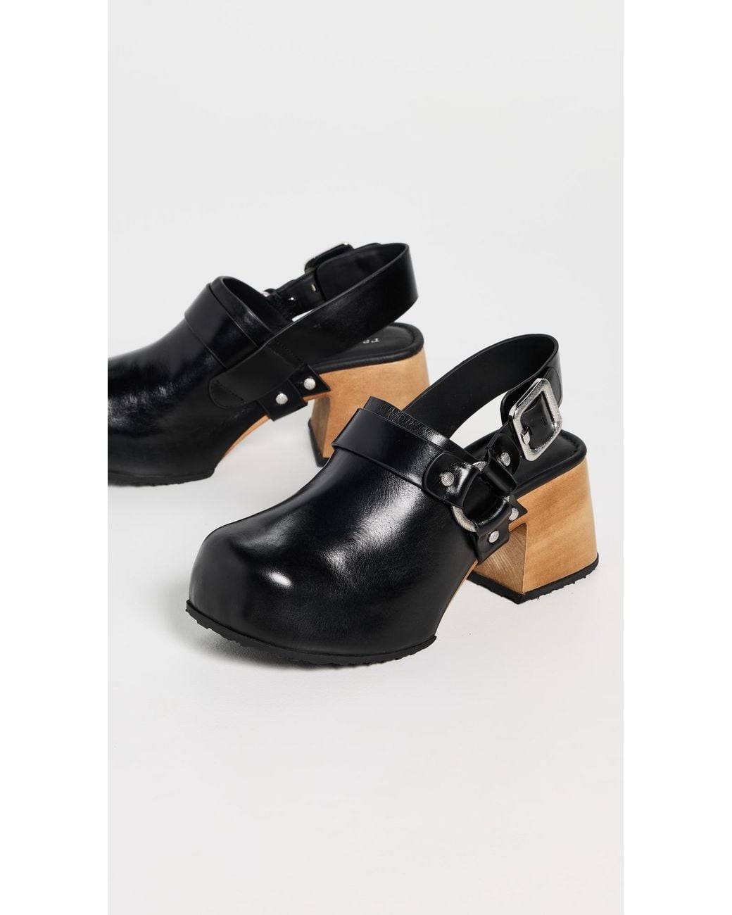 Rag & Bone Black Farrah Harness Clogs